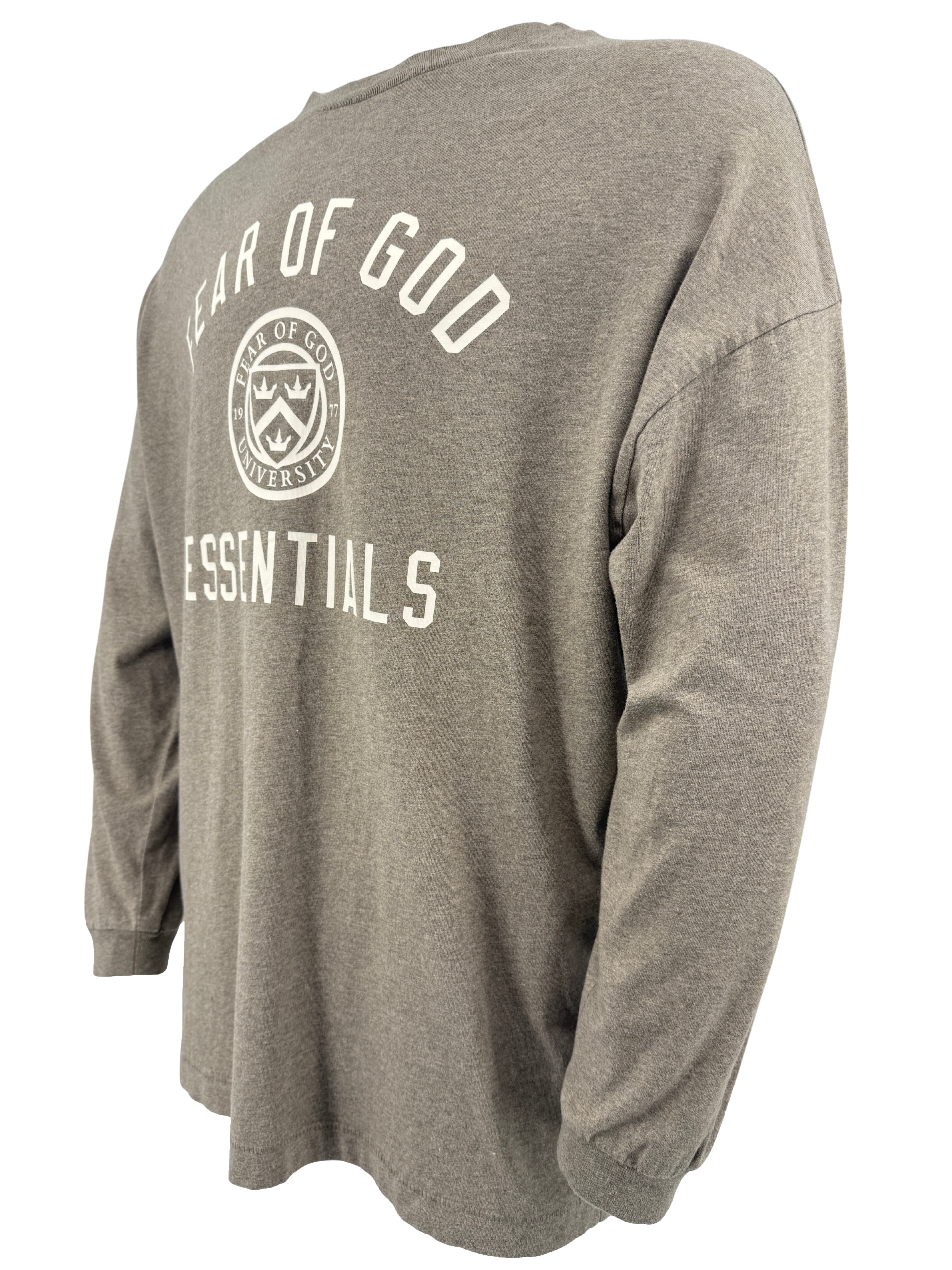 Essentials Fear Of God University Long Sleeve T-Shirt - Grey Essentials