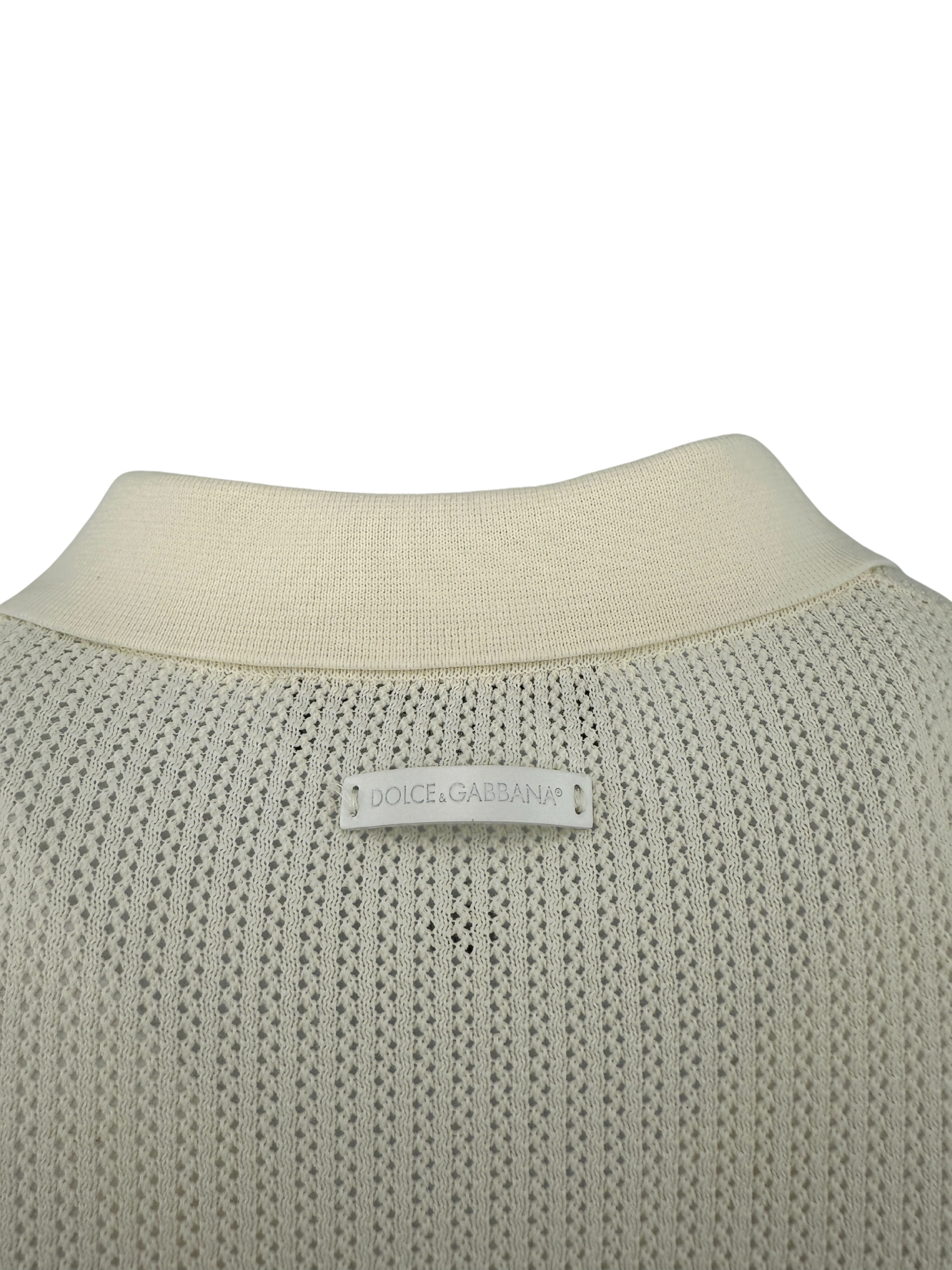 Dolce & Gabanna Knit Polo - Cream Dolce & Gabbana
