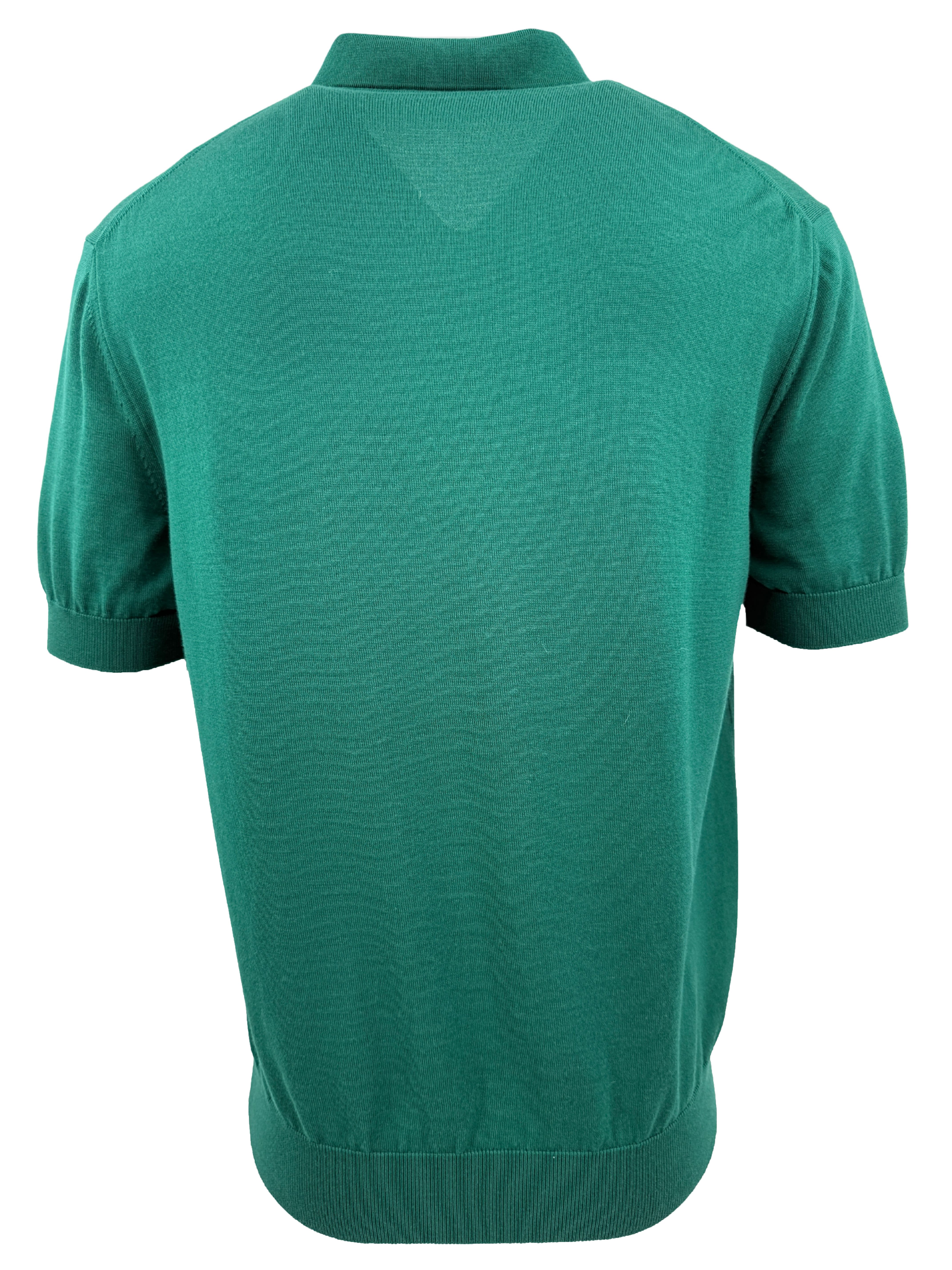 Dolce & Gabbana Wool Logo Polo - Pine Green Dolce & Gabbana