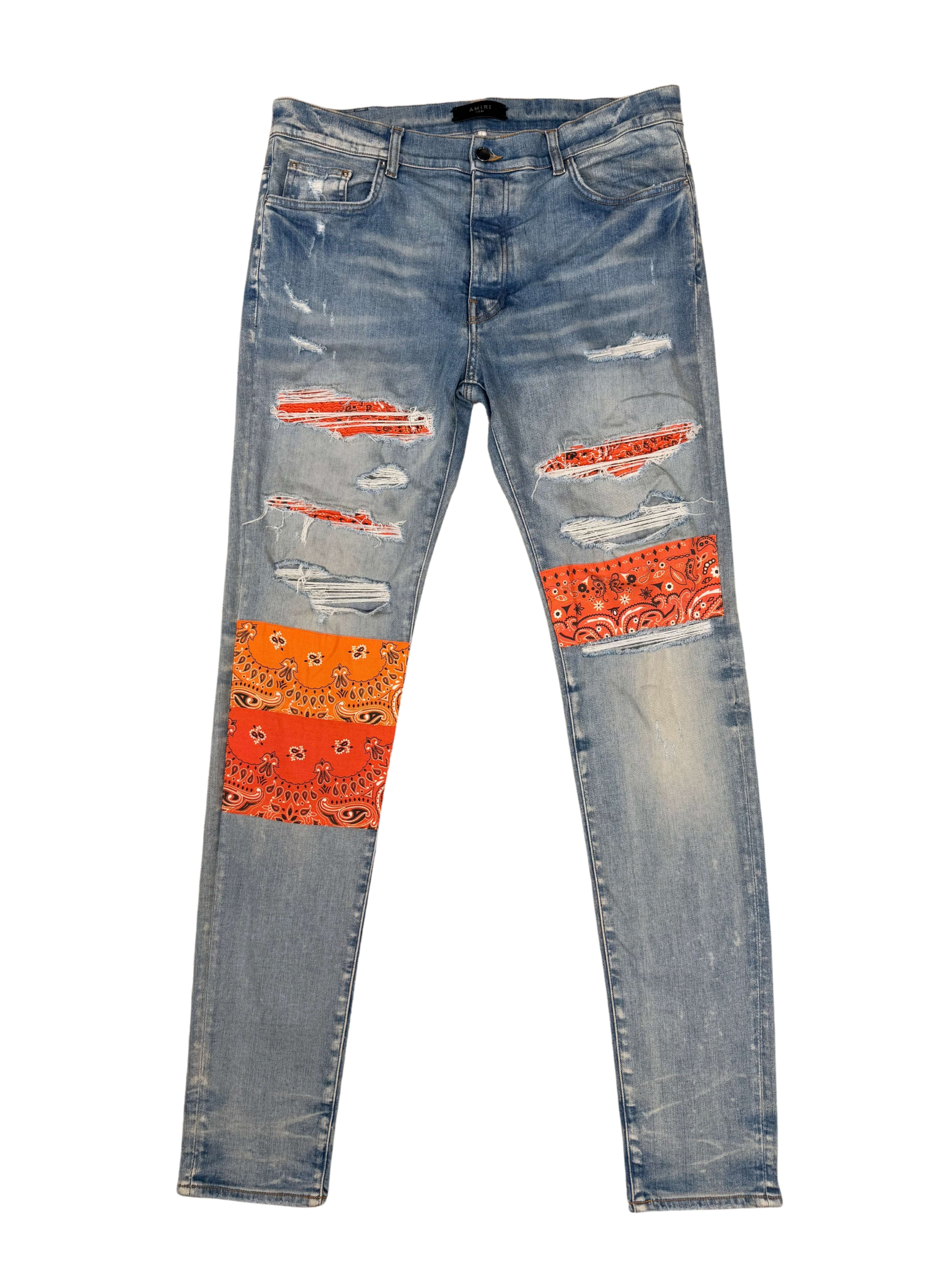 Amiri Bandana Jeans - Light Denim