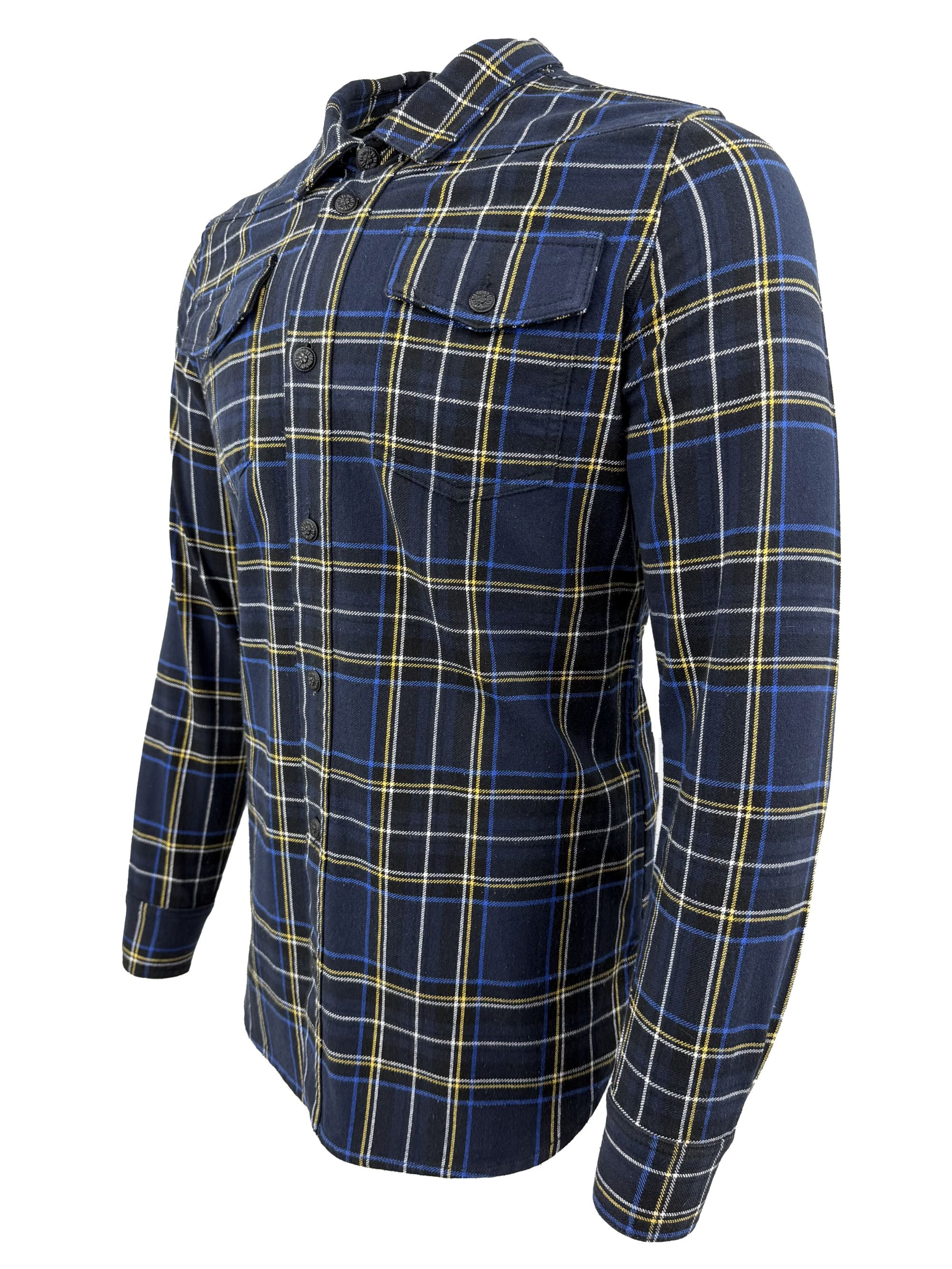 Off White Check Overshirt - Navy Off-White