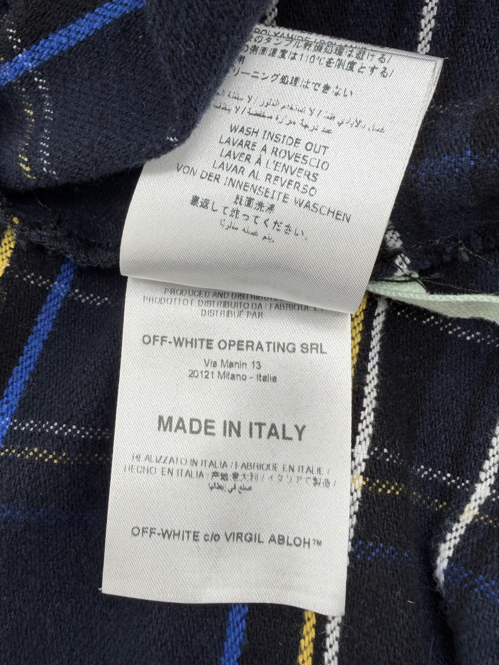 Off White Check Overshirt - Navy Off-White