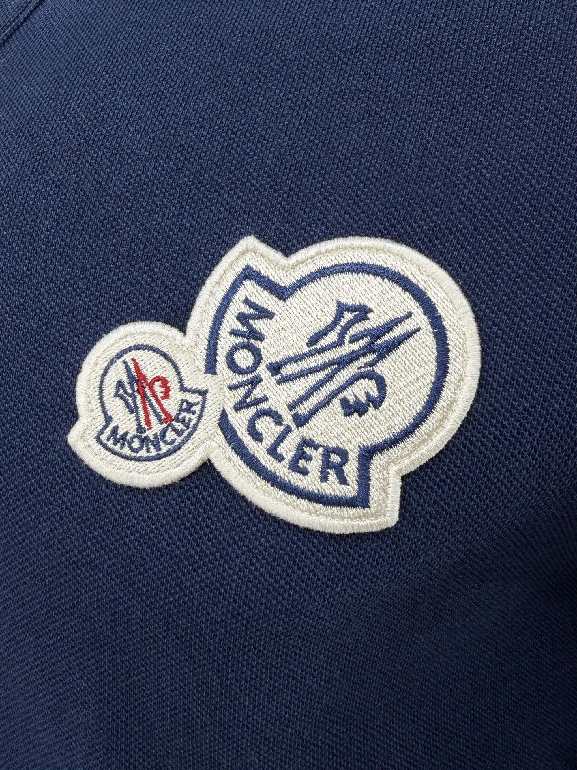 Moncler Double Badge Polo - Navy Moncler