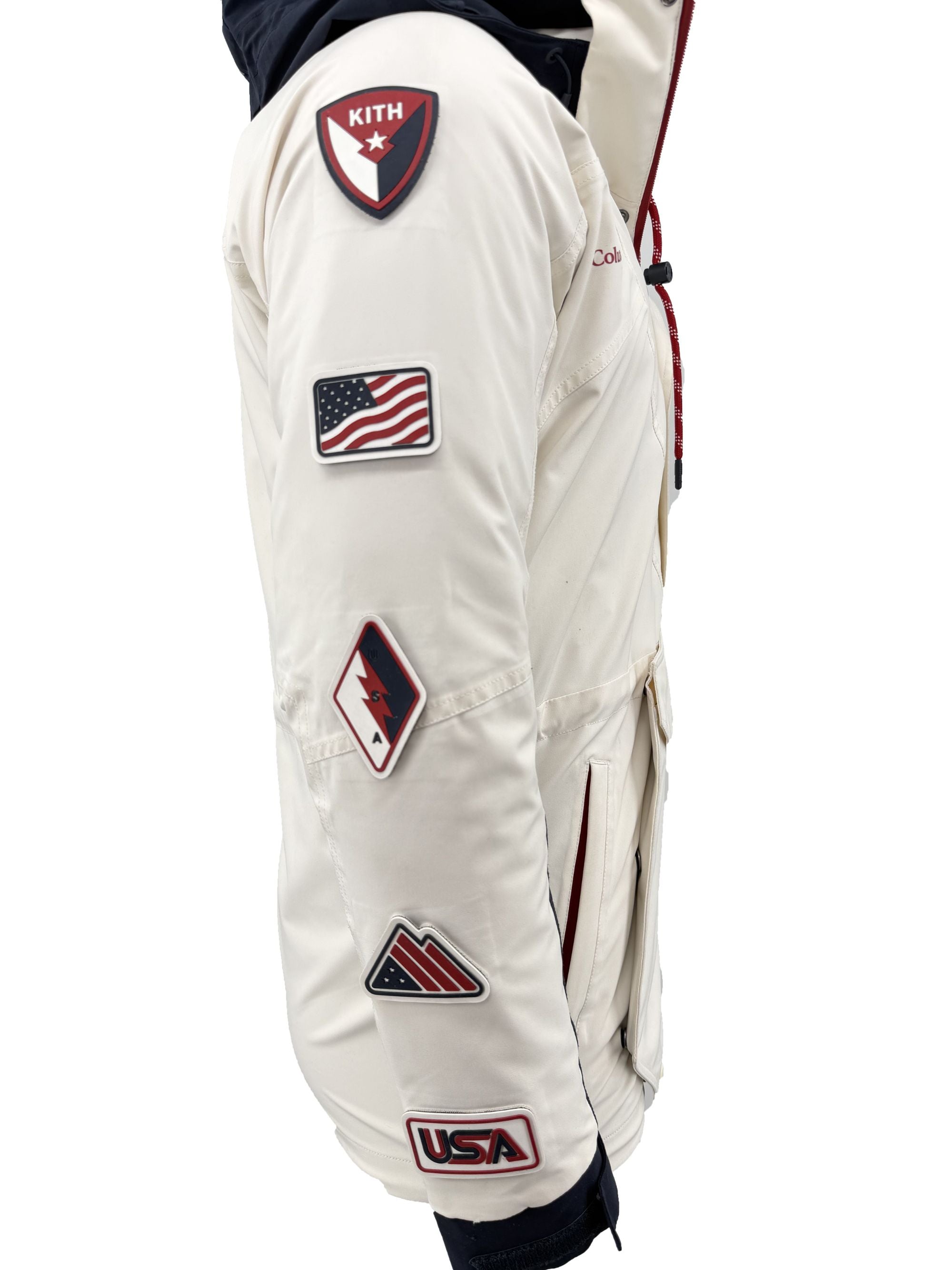 KITH X Columbia Shell + Down Jacket - White/Red KITH