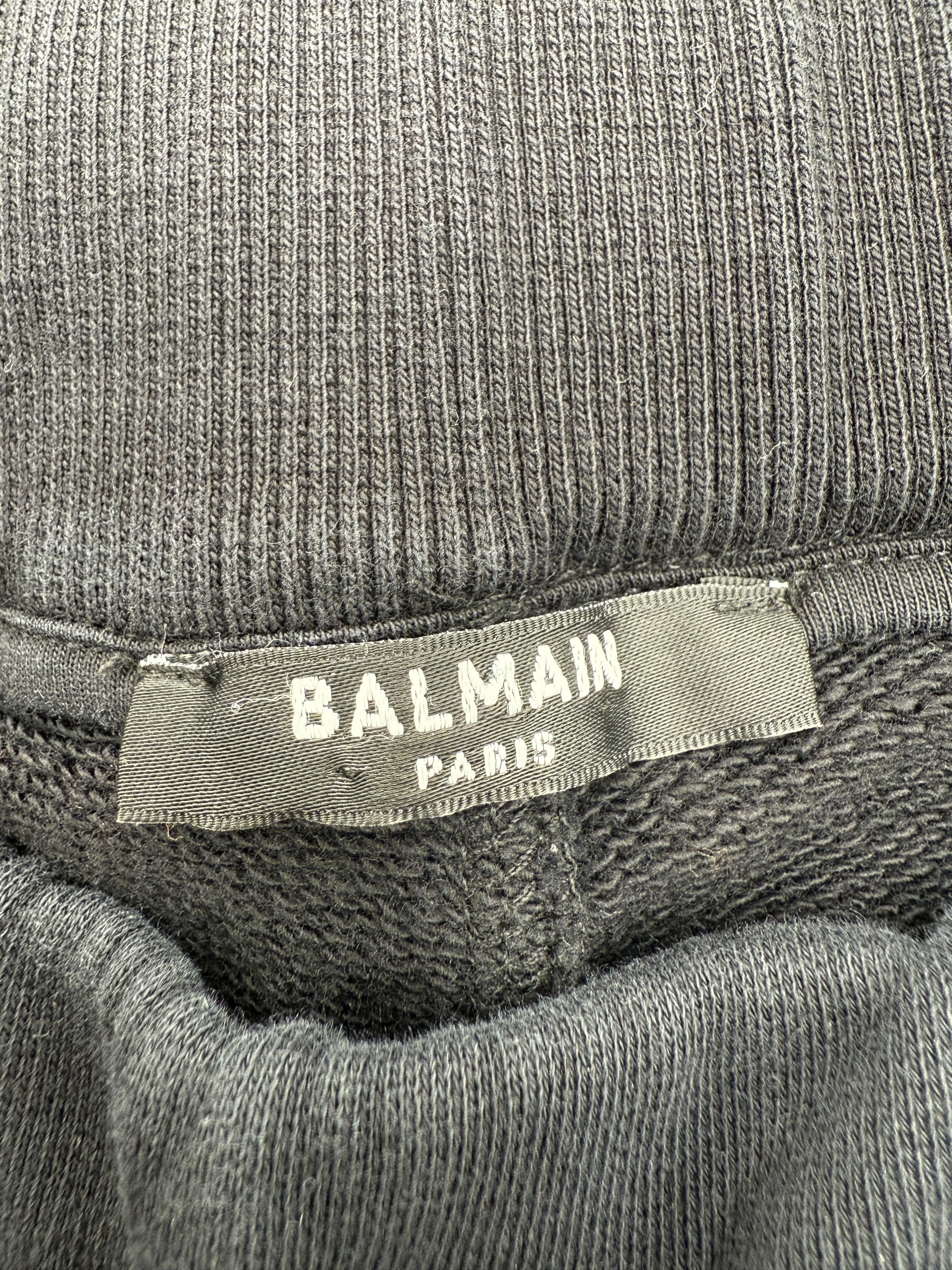 Balmain Embossed Logo Cotton Shorts - Black Balmain