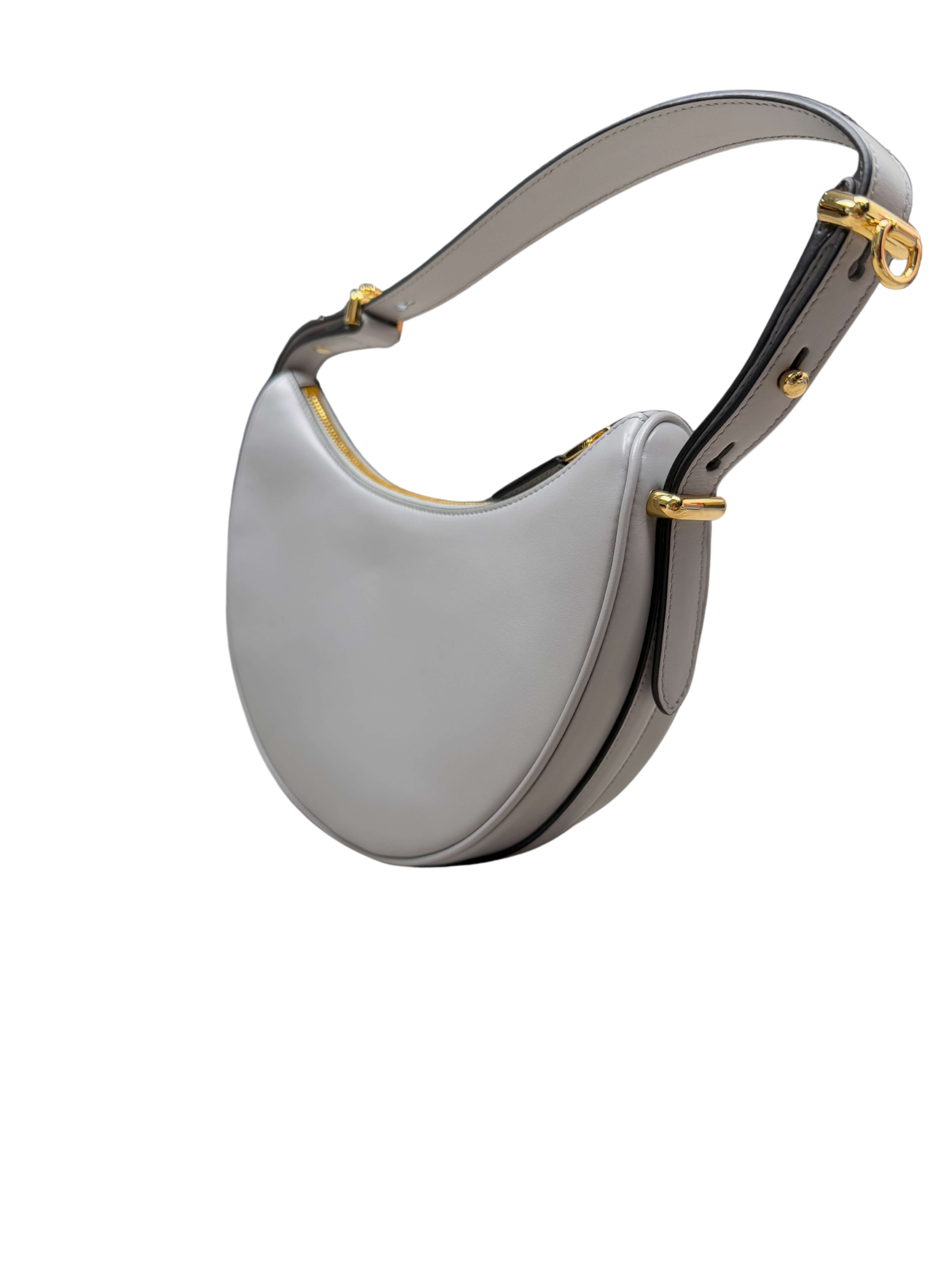 WOMEN'S - Prada Arqué Small Leather Shoulder Bag - Grey (Unused)