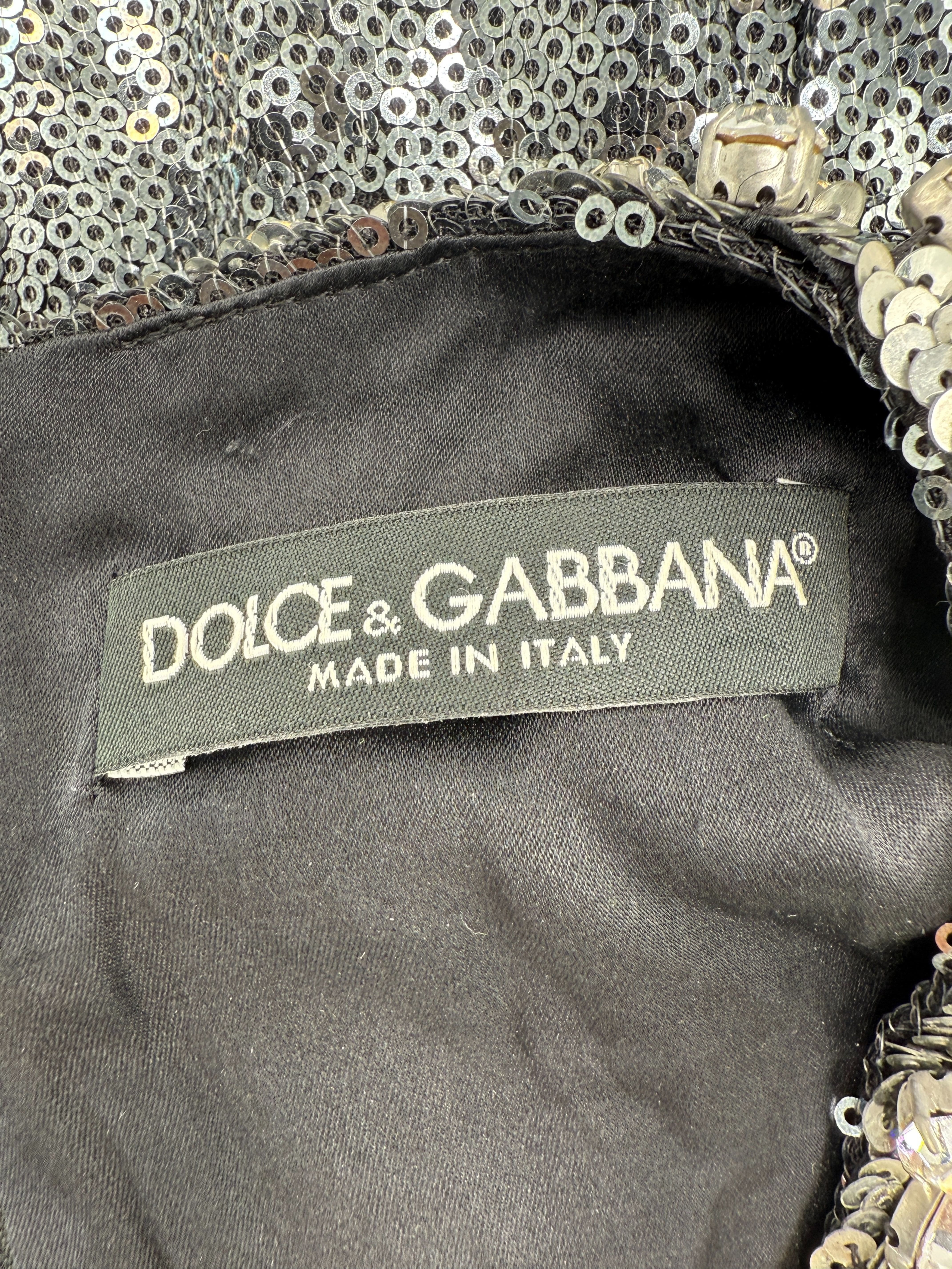 WOMEN'S - Dolce & Gabbana Sequin Mini Dress - Silver Dolce & Gabbana