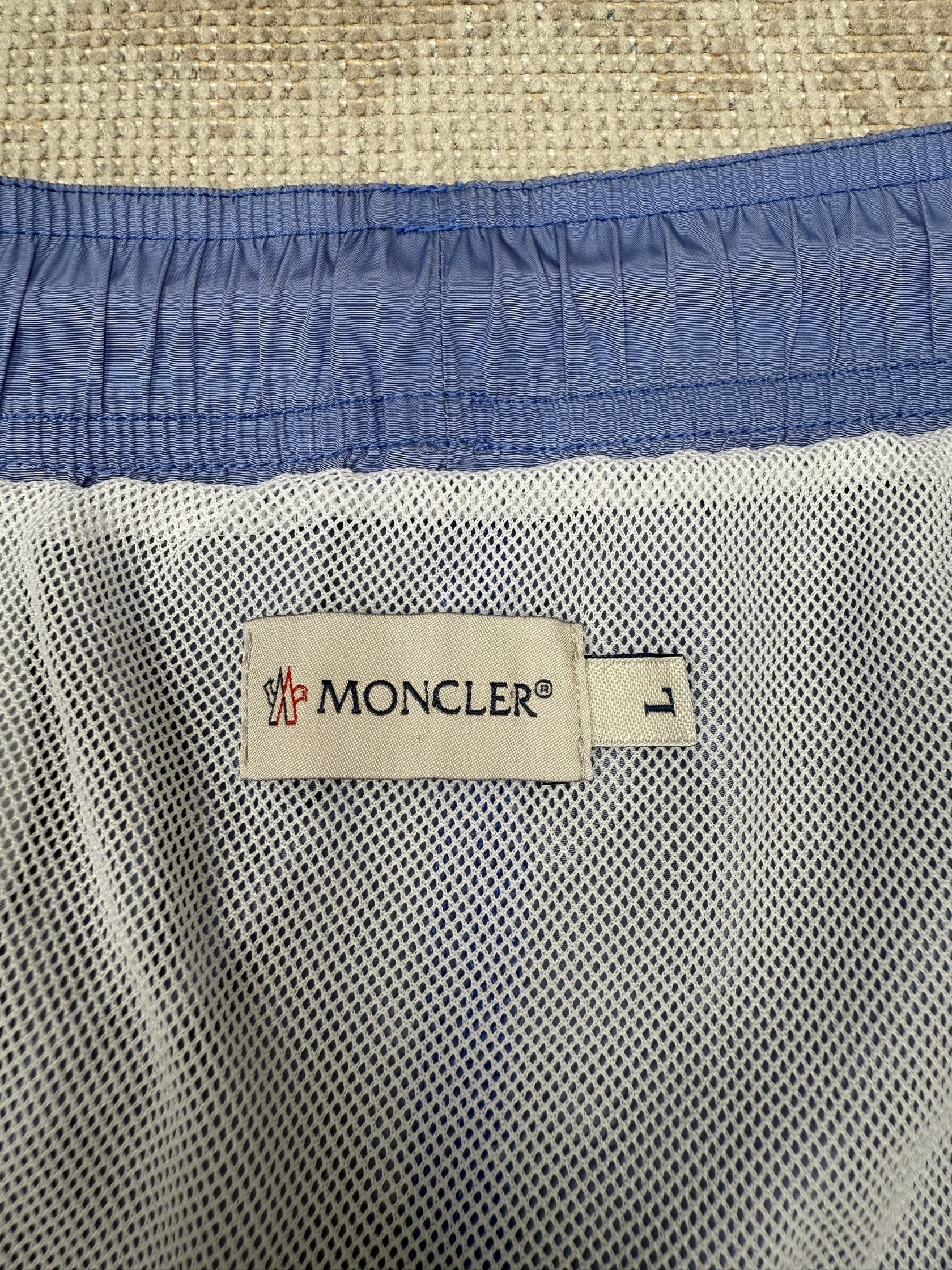Moncler Badge Swim Shorts - Baby Blue Moncler