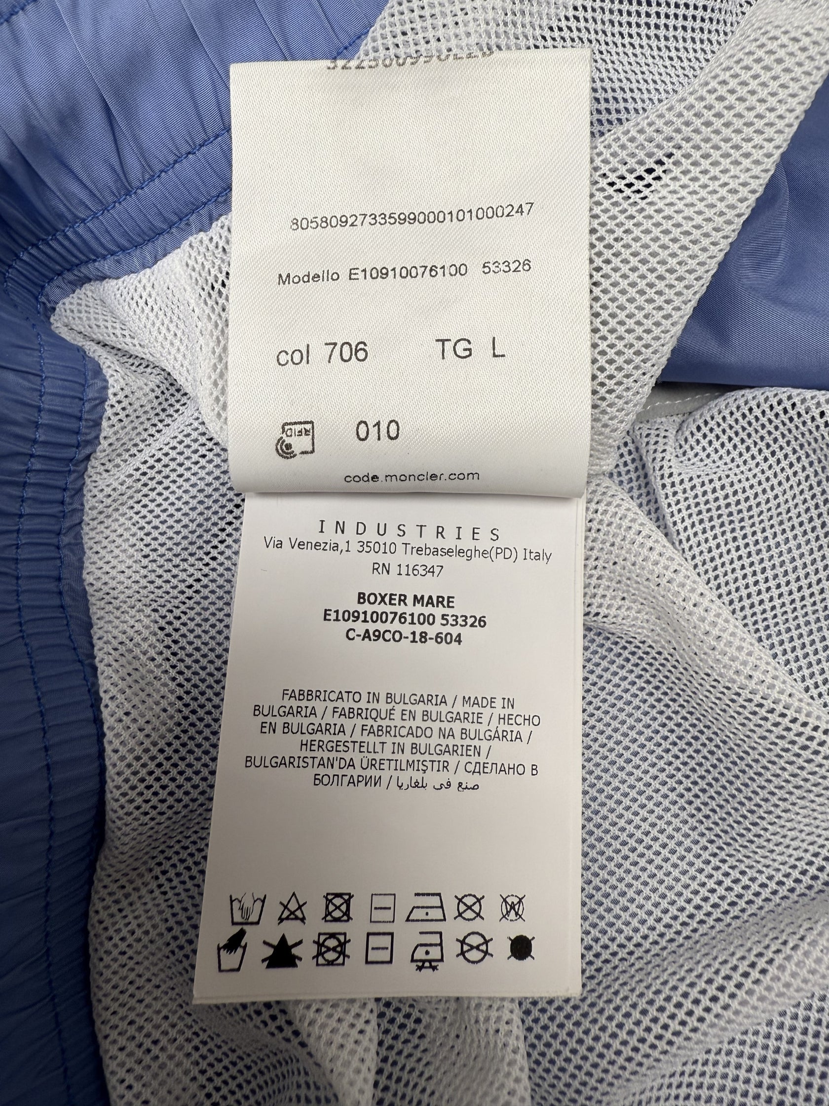 Moncler Badge Swim Shorts - Baby Blue Moncler