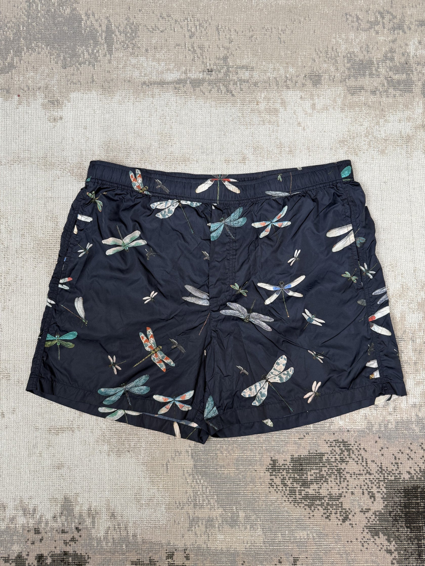 Valentino Dragonfly Printed Swim Shorts - Navy Valentino