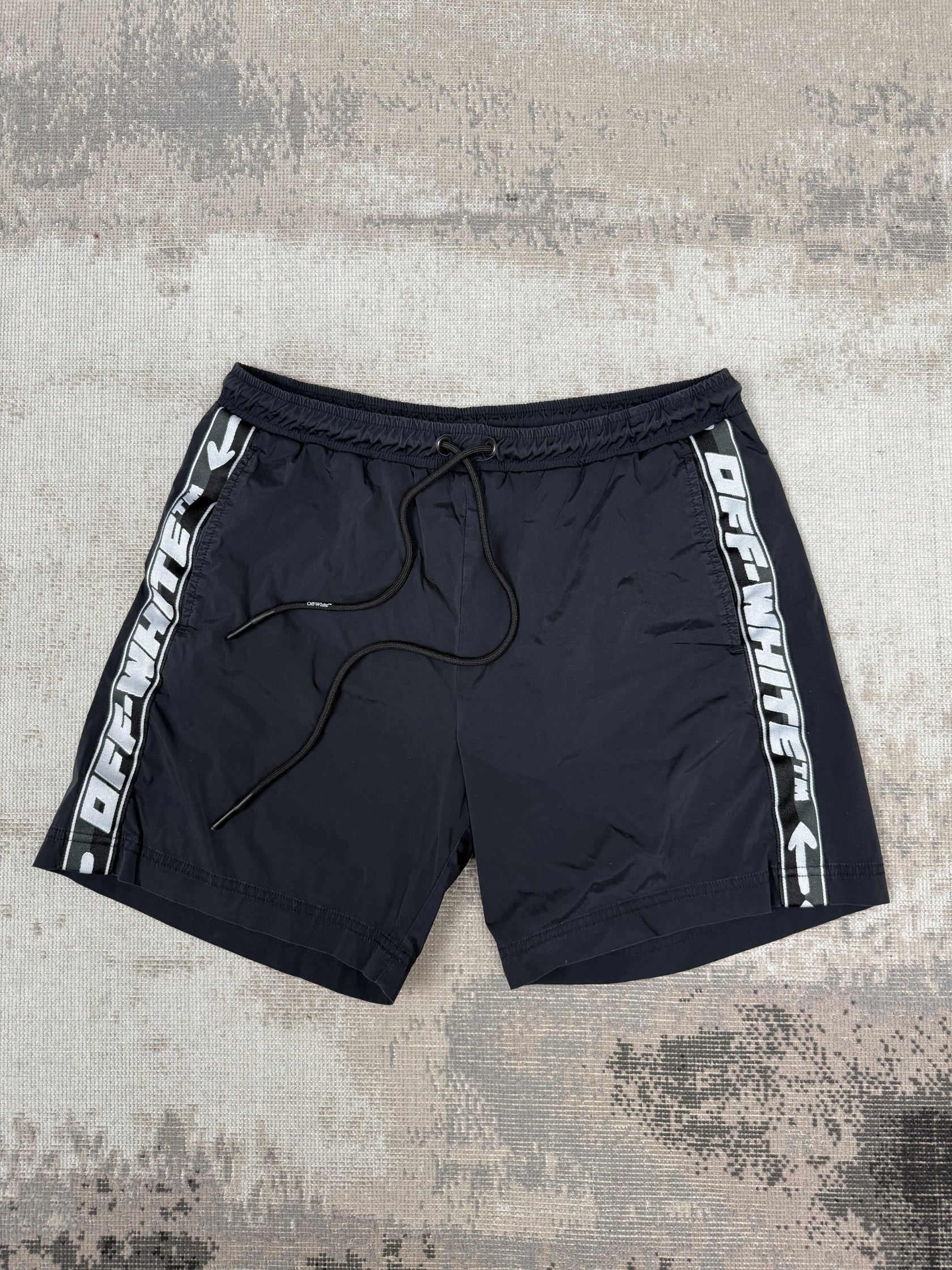 Off-White Tape Swim Shorts - Black Off-White