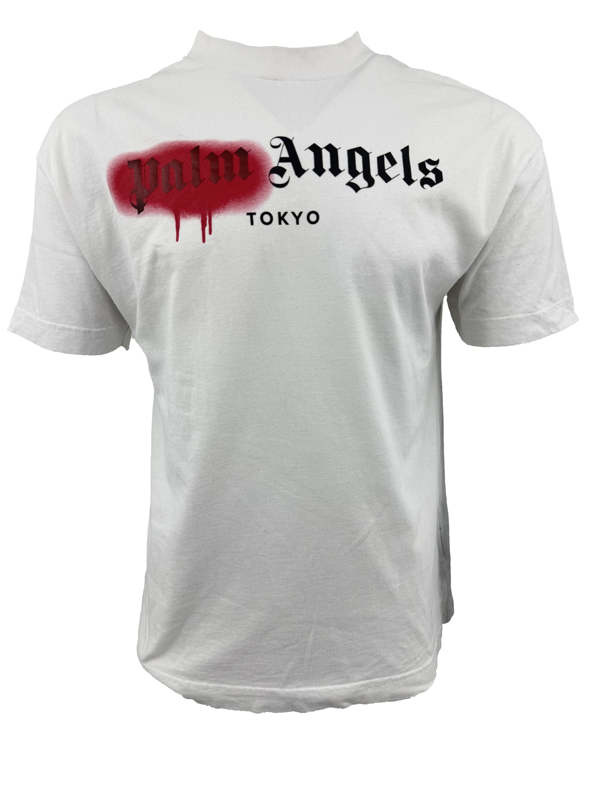 Palm Angels Spray Print T-Shirt - White Palm Angels