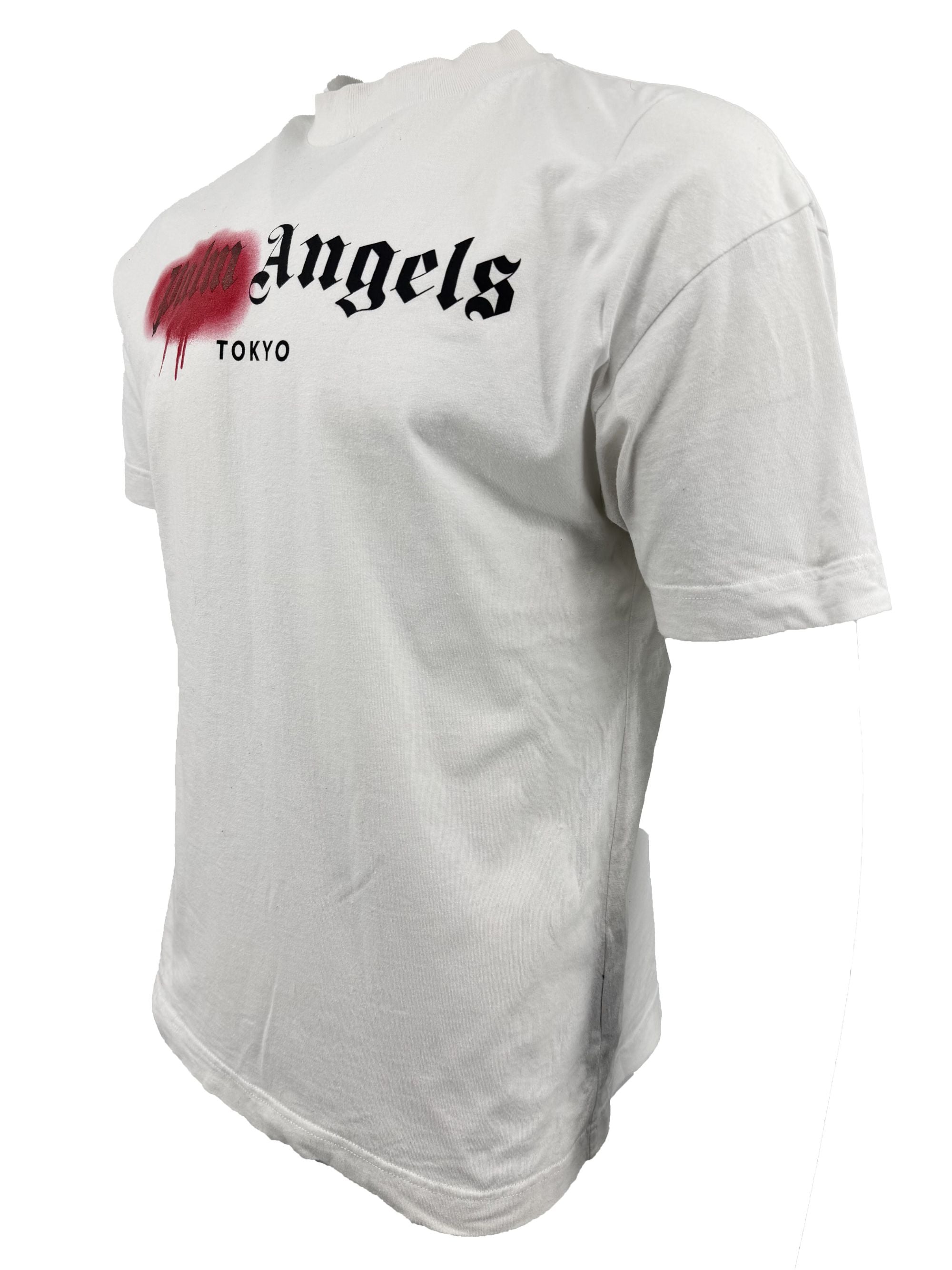 Palm Angels Spray Print T-Shirt - White Palm Angels