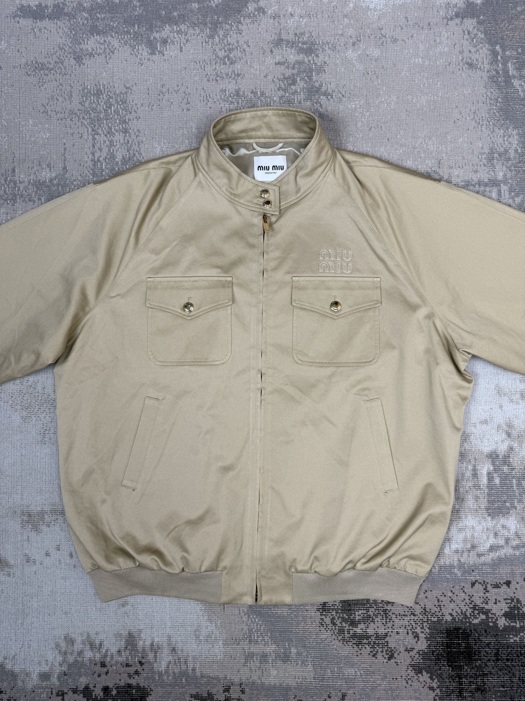 Miu Miu Chino Blouson Jacket - Beige Miu Miu