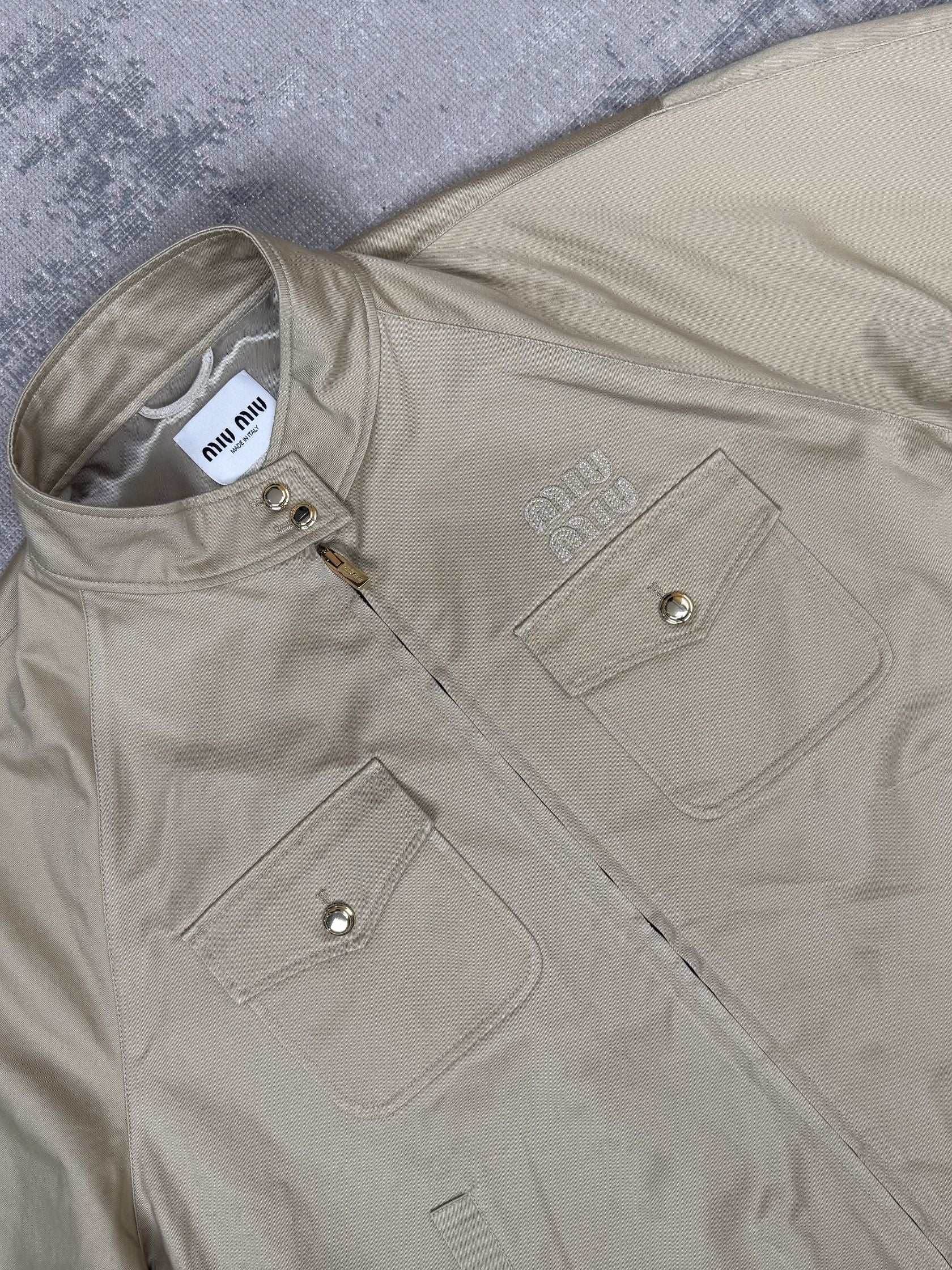 Miu Miu Chino Blouson Jacket - Beige Miu Miu