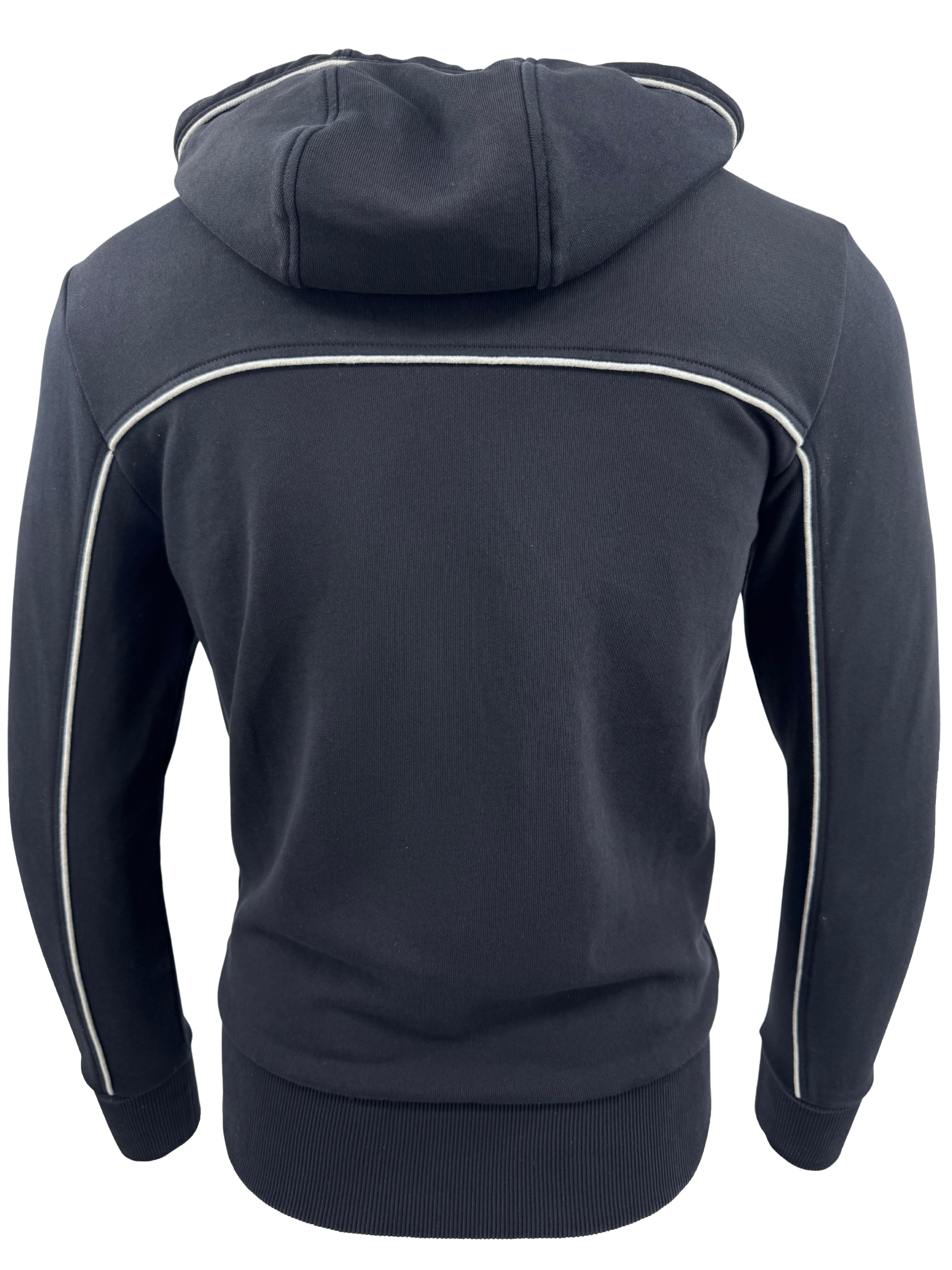 Hugo Boss Zip Up Stripe Hoodie - Black Hugo Boss