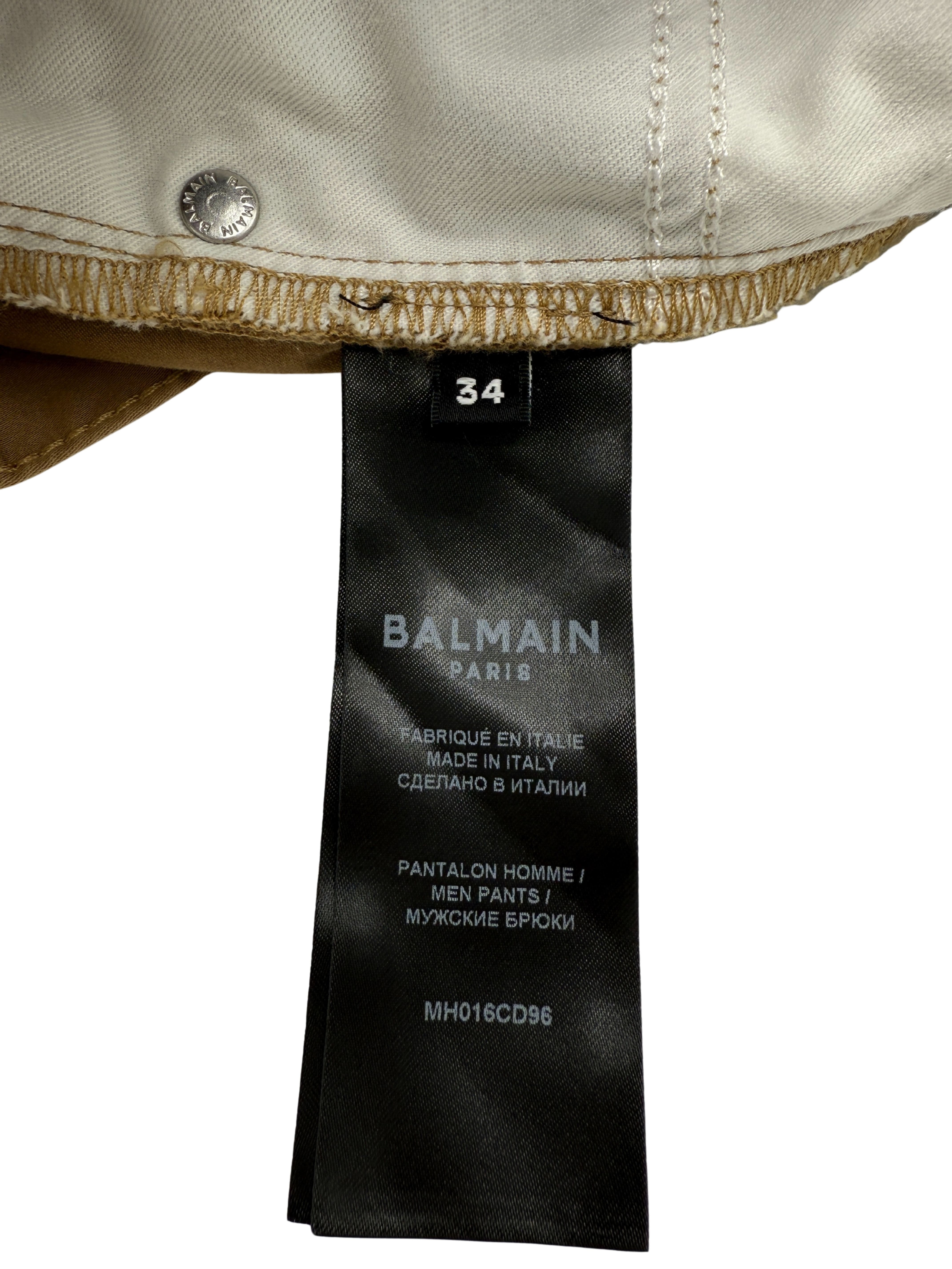 Balmain Biker Chinos - Brown