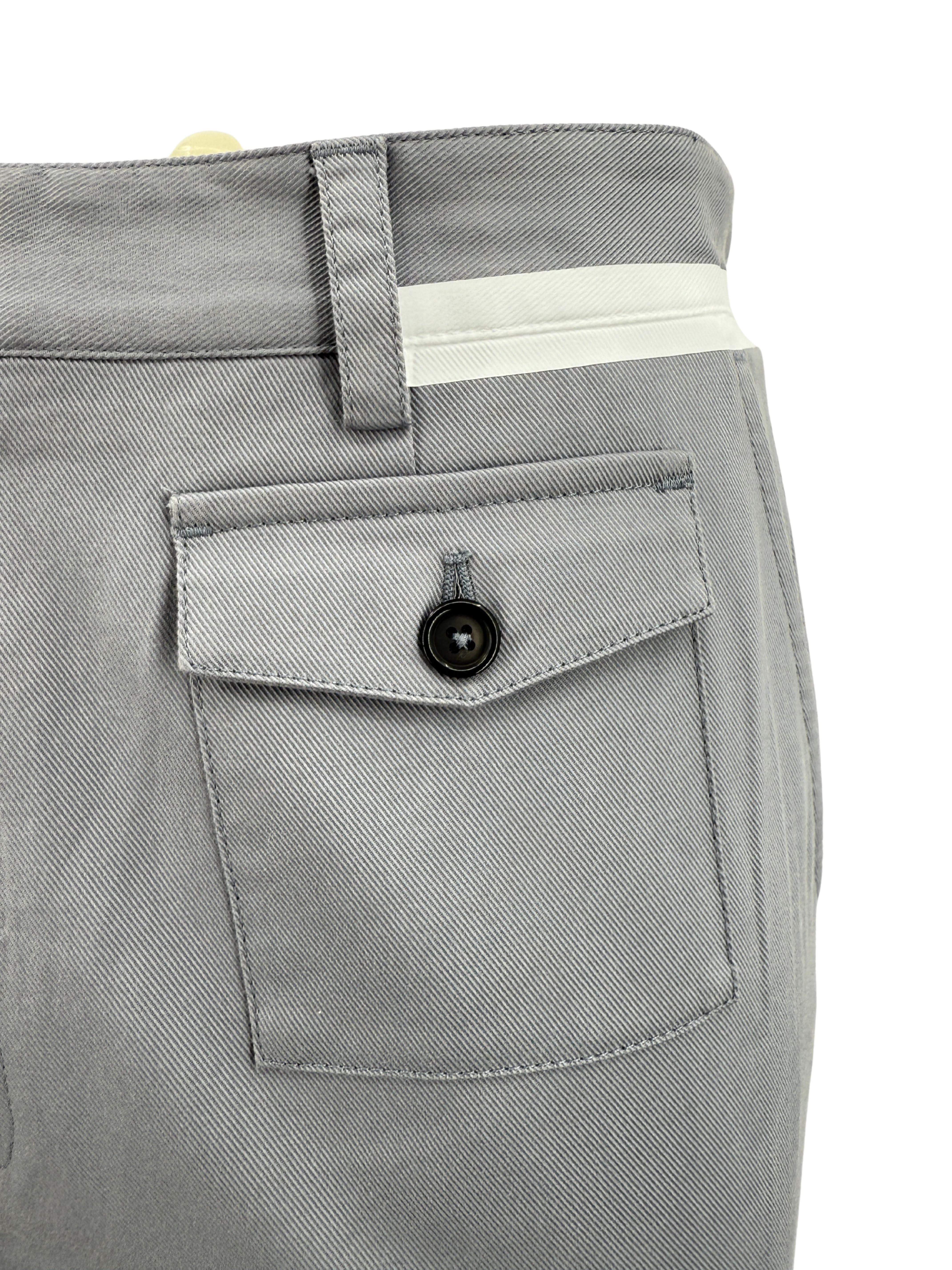 Dolce and Gabbana Stripe Logo Cargo Trousers - Grey