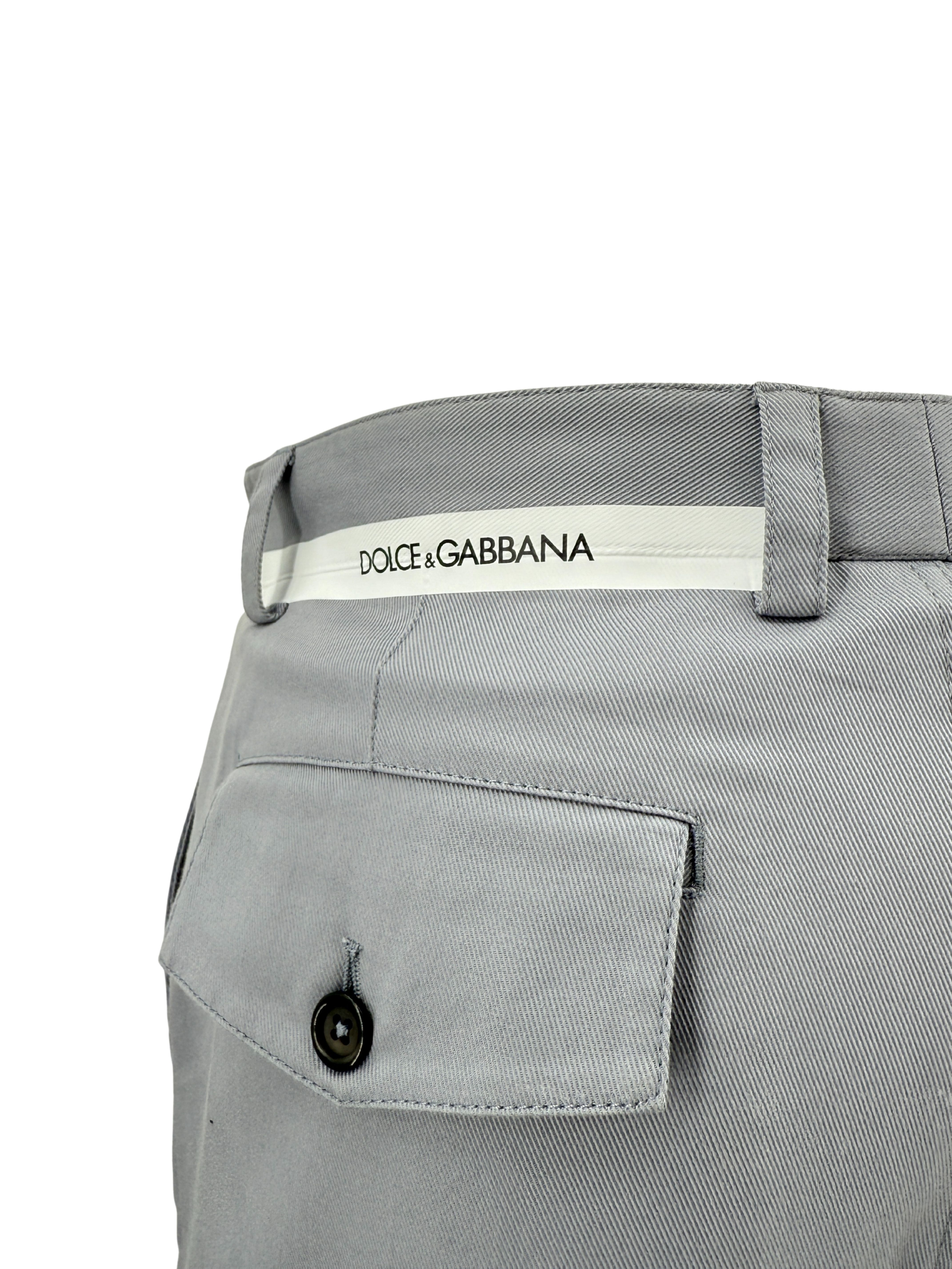 Dolce and Gabbana Stripe Logo Cargo Trousers - Grey