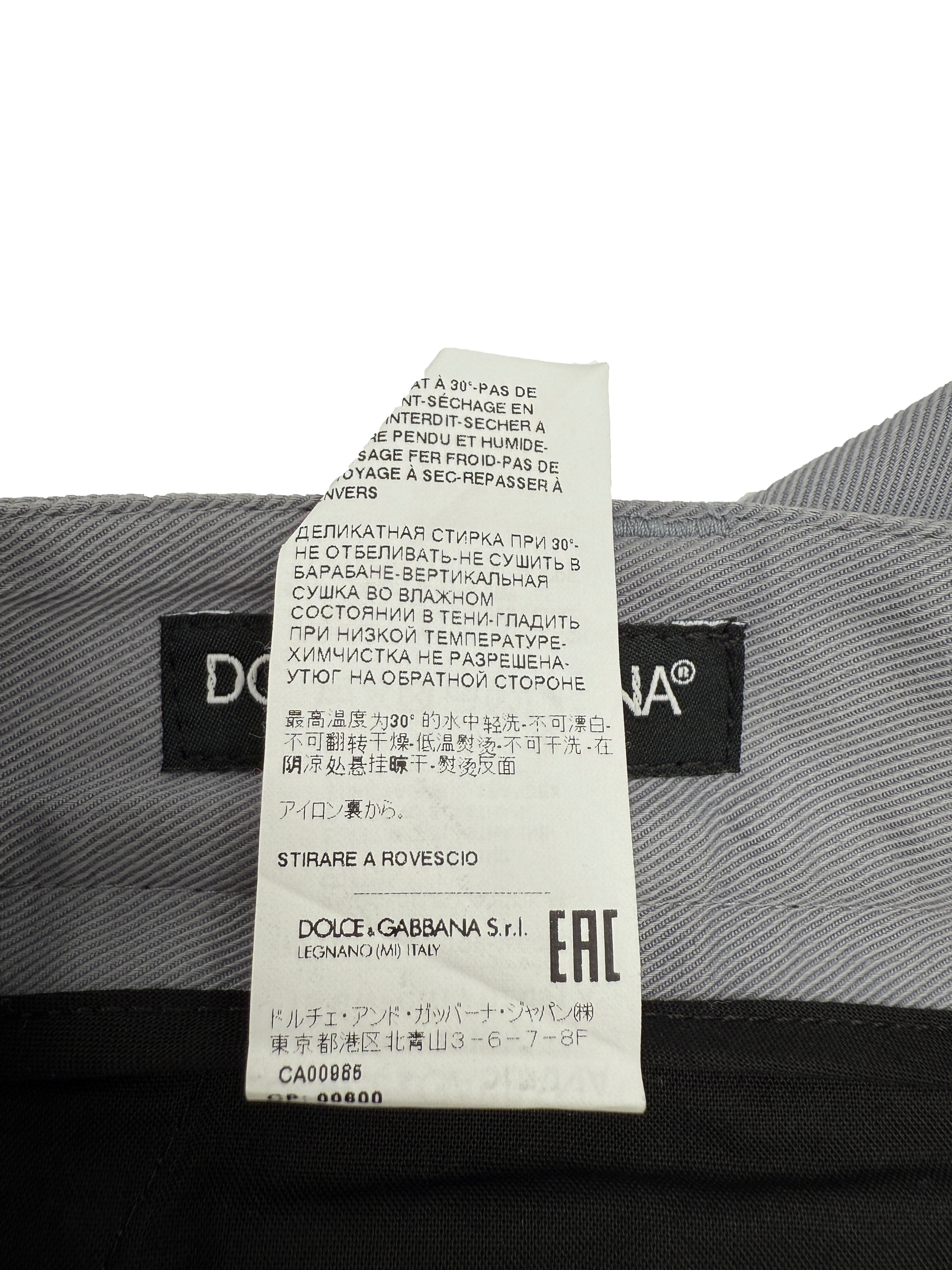 Dolce and Gabbana Stripe Logo Cargo Trousers - Grey