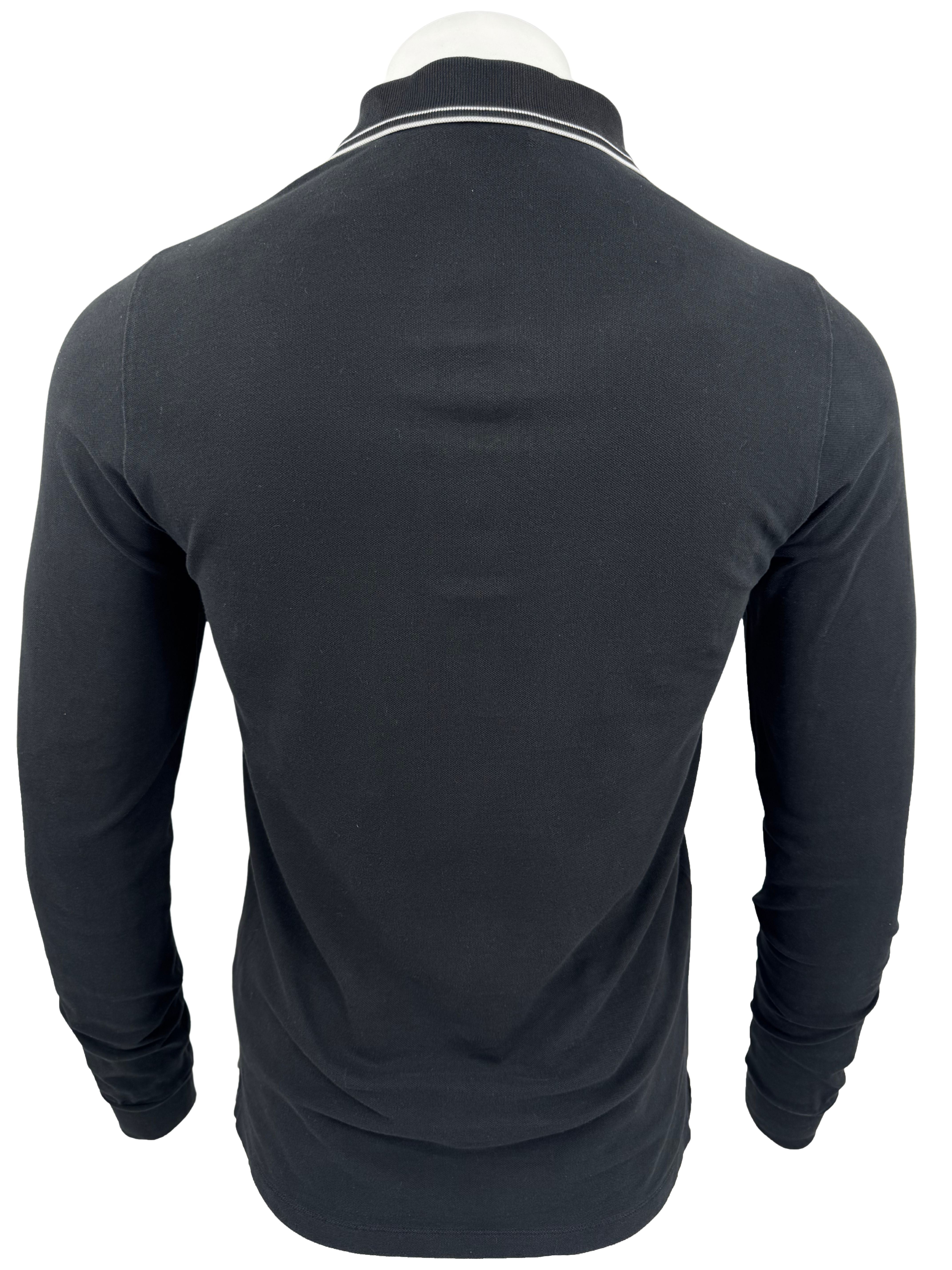 Stone Island Logo Cotton Compass Patch Polo Shirt - Black Stone Island