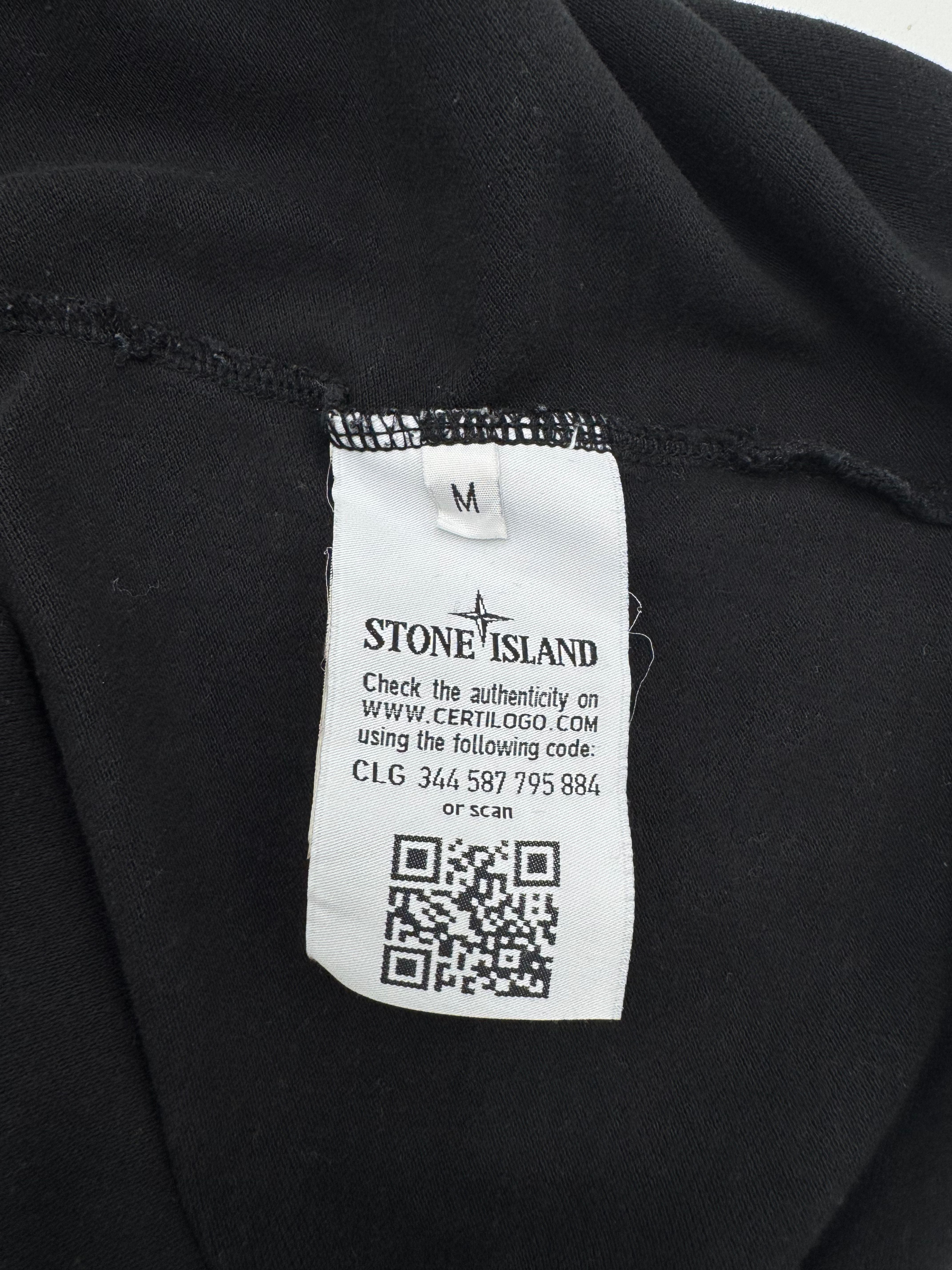 Stone Island Logo Cotton Compass Patch Polo Shirt - Black Stone Island