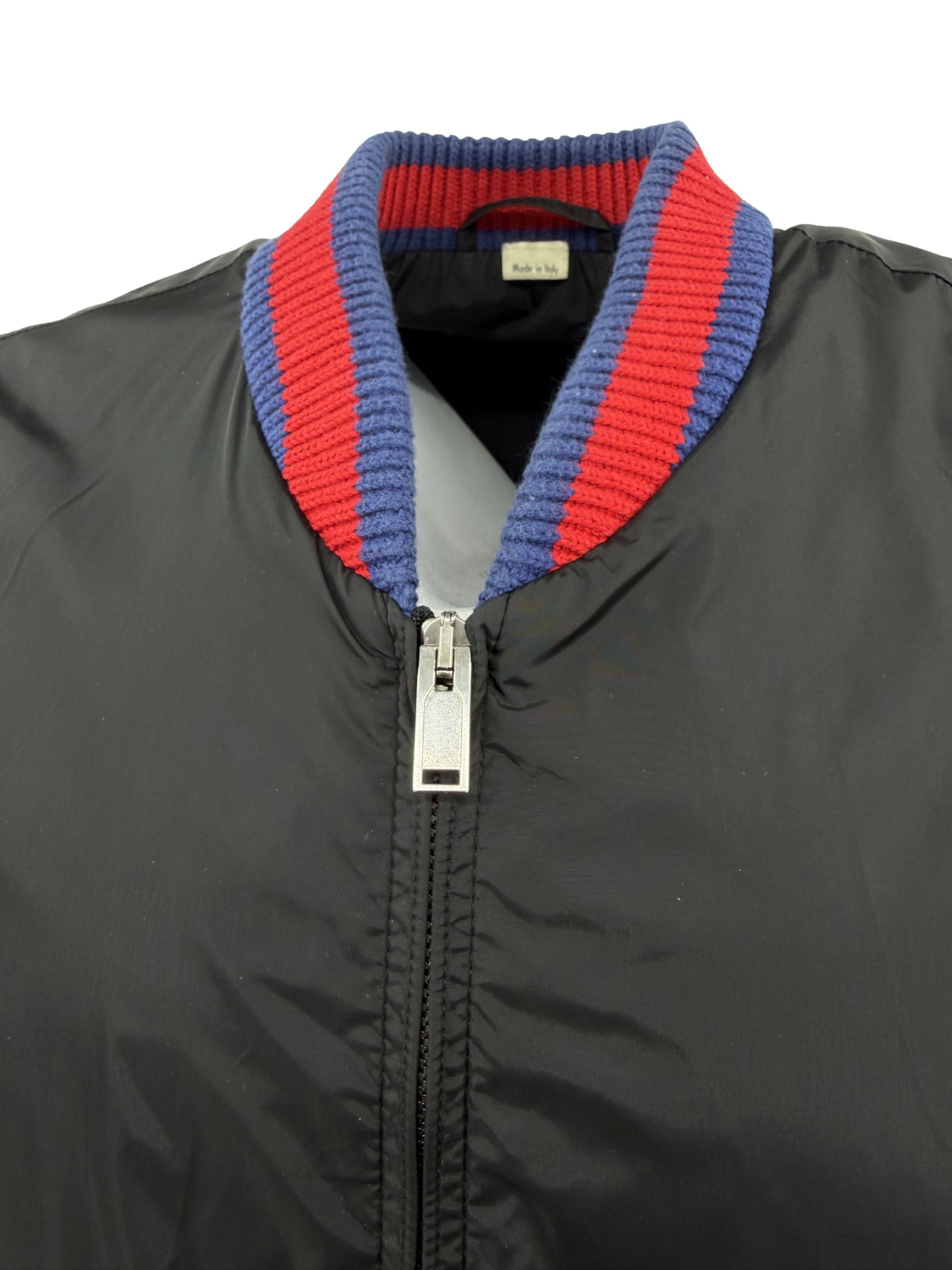 Gucci Snake Print Nylon Bomber Jacket - Black Gucci