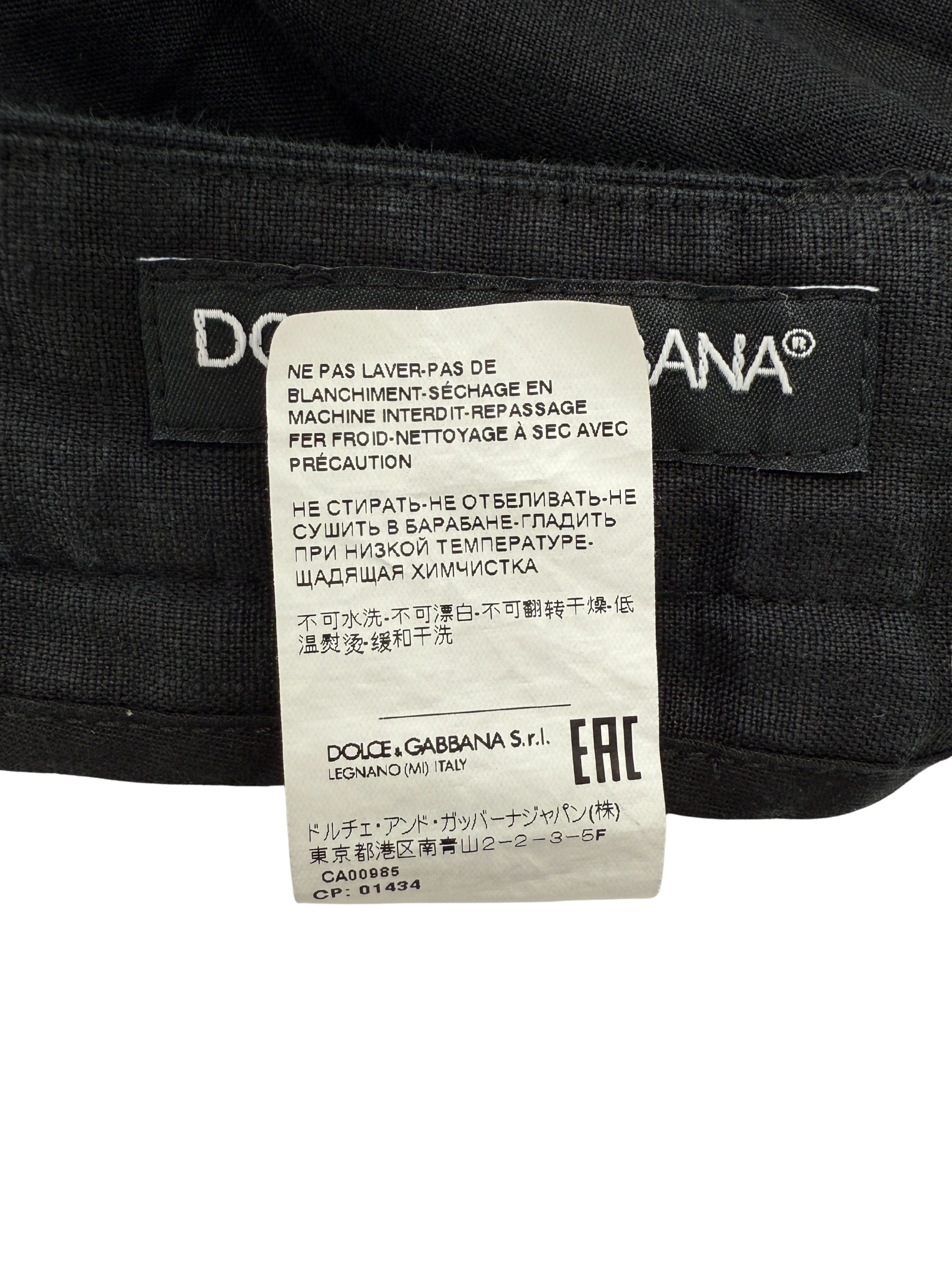 Dolce & Gabbana Linen Trousers - Black