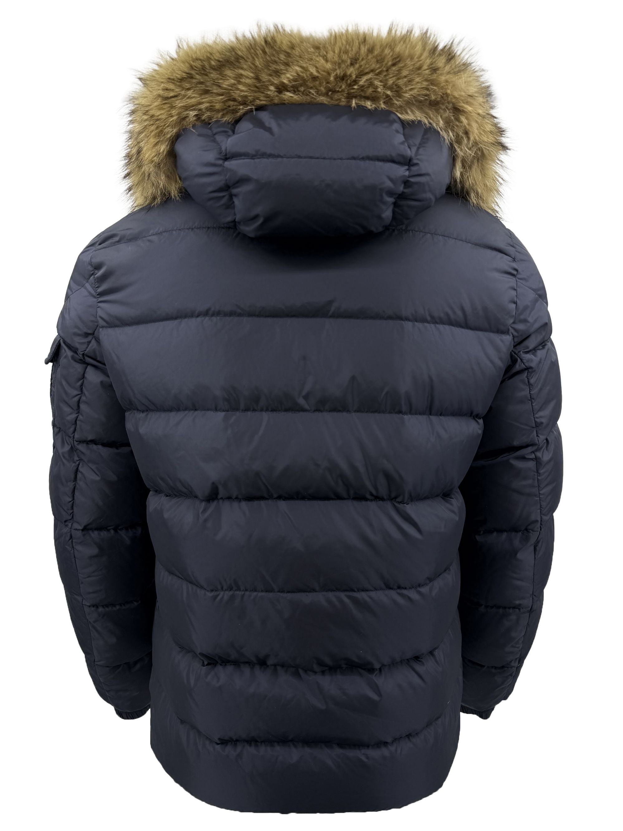 Moncler Byron Fur Hooded Puffer Jacket - Navy Moncler