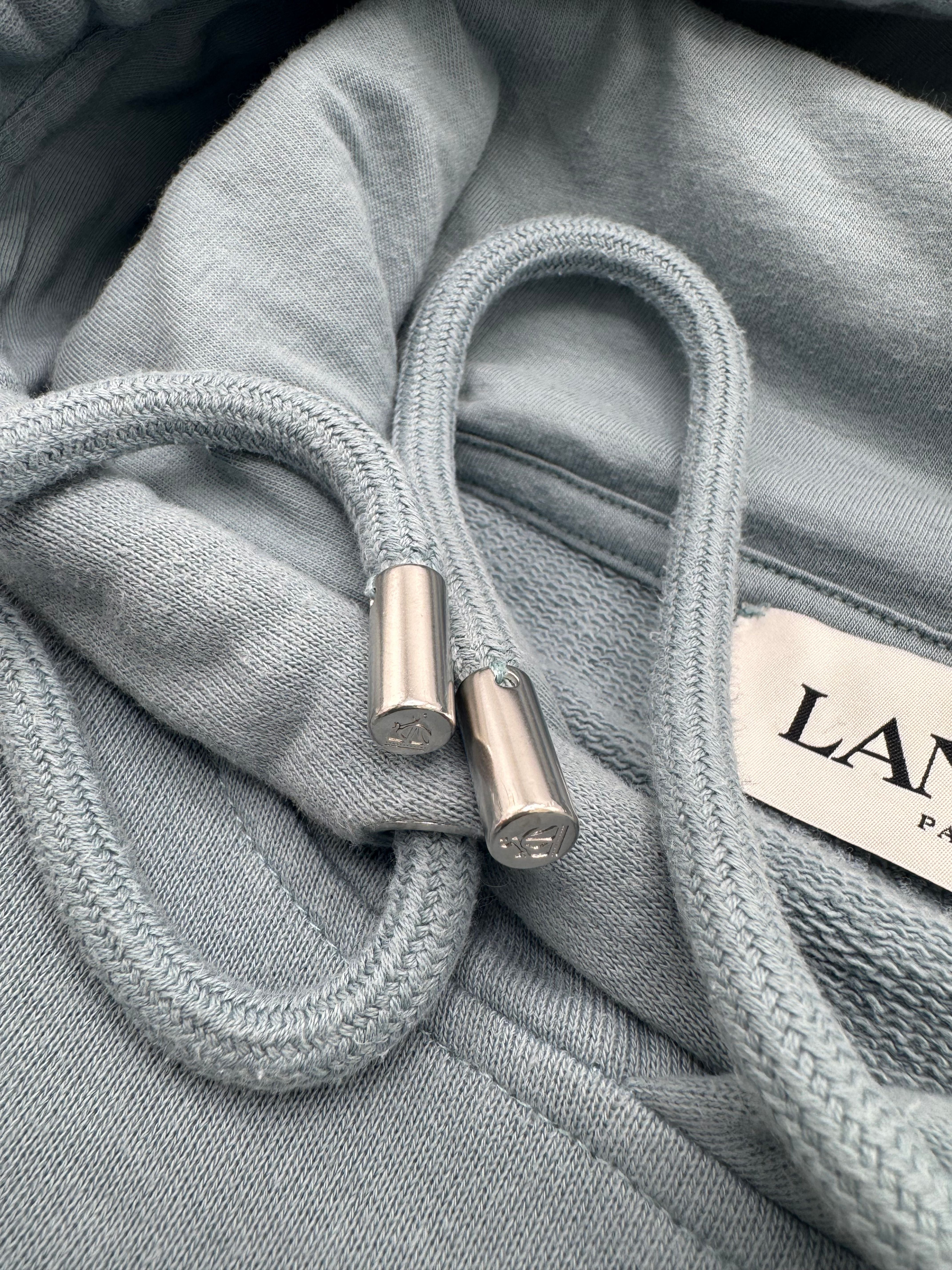 Lanvin Paris Embroidered Logo Hoodie - Light blue Lanvin