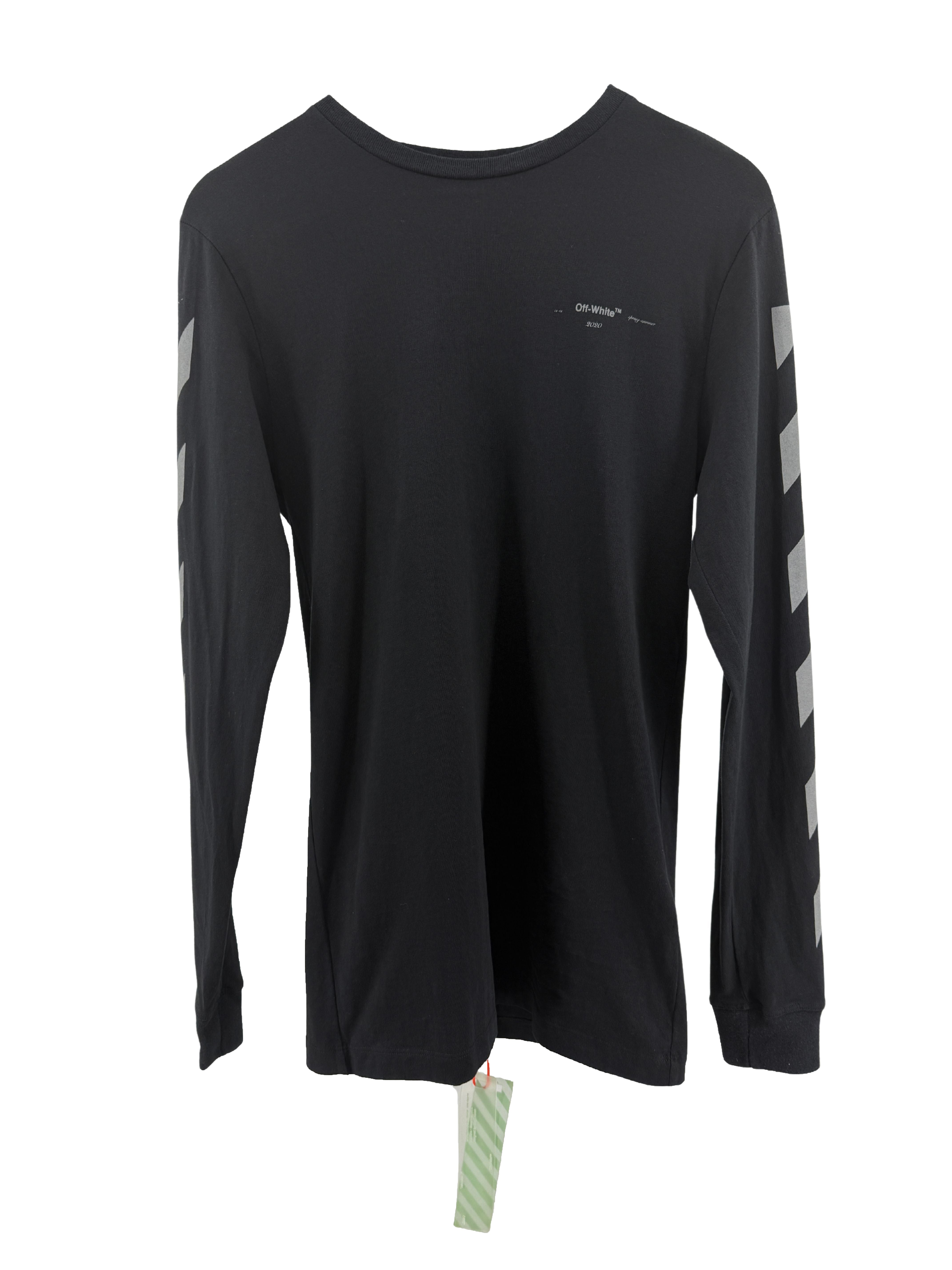 Off-White Diagonals Logo Long-Sleeved T-Shirt - Black