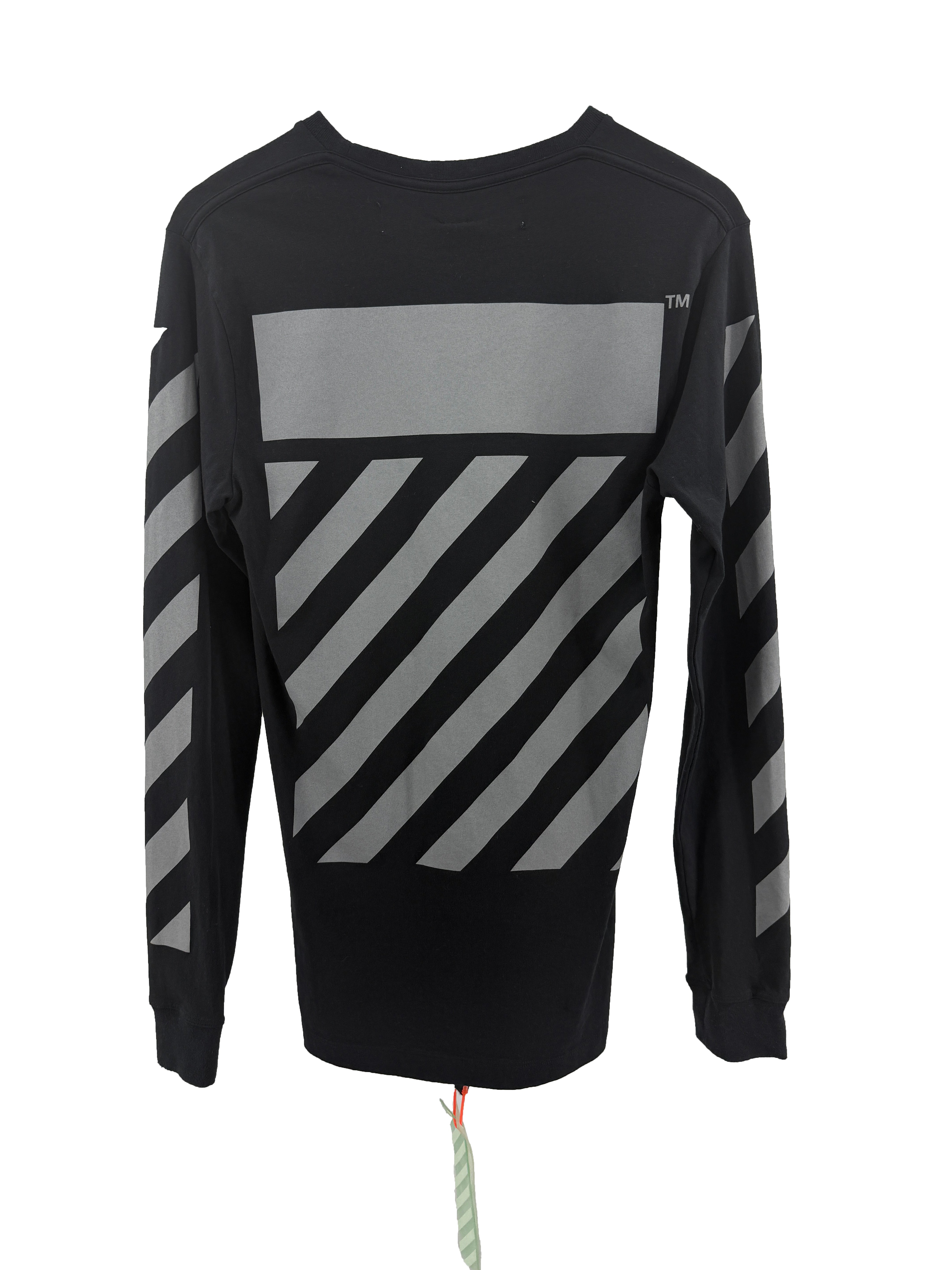 Off-White Diagonals Logo Long-Sleeved T-Shirt - Black