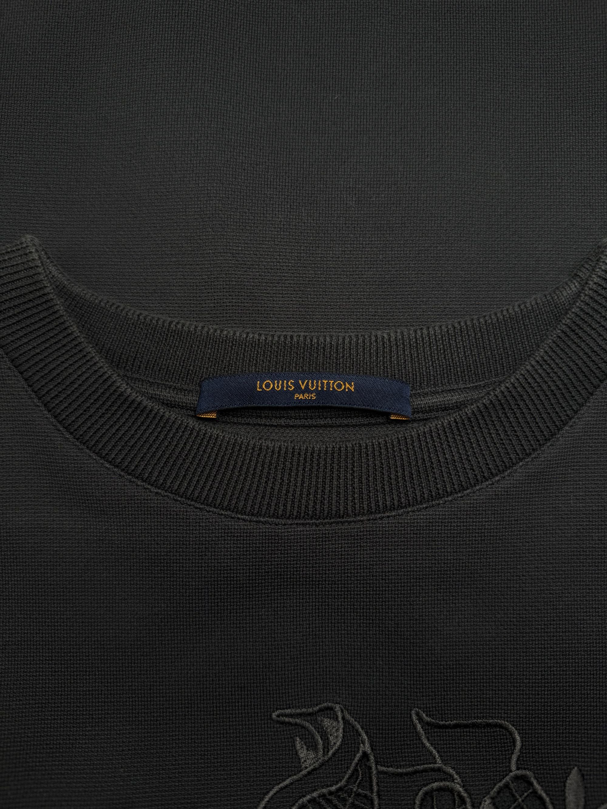 Louis Vuitton Embroidered Logo T-Shirt - Grey Louis Vuitton