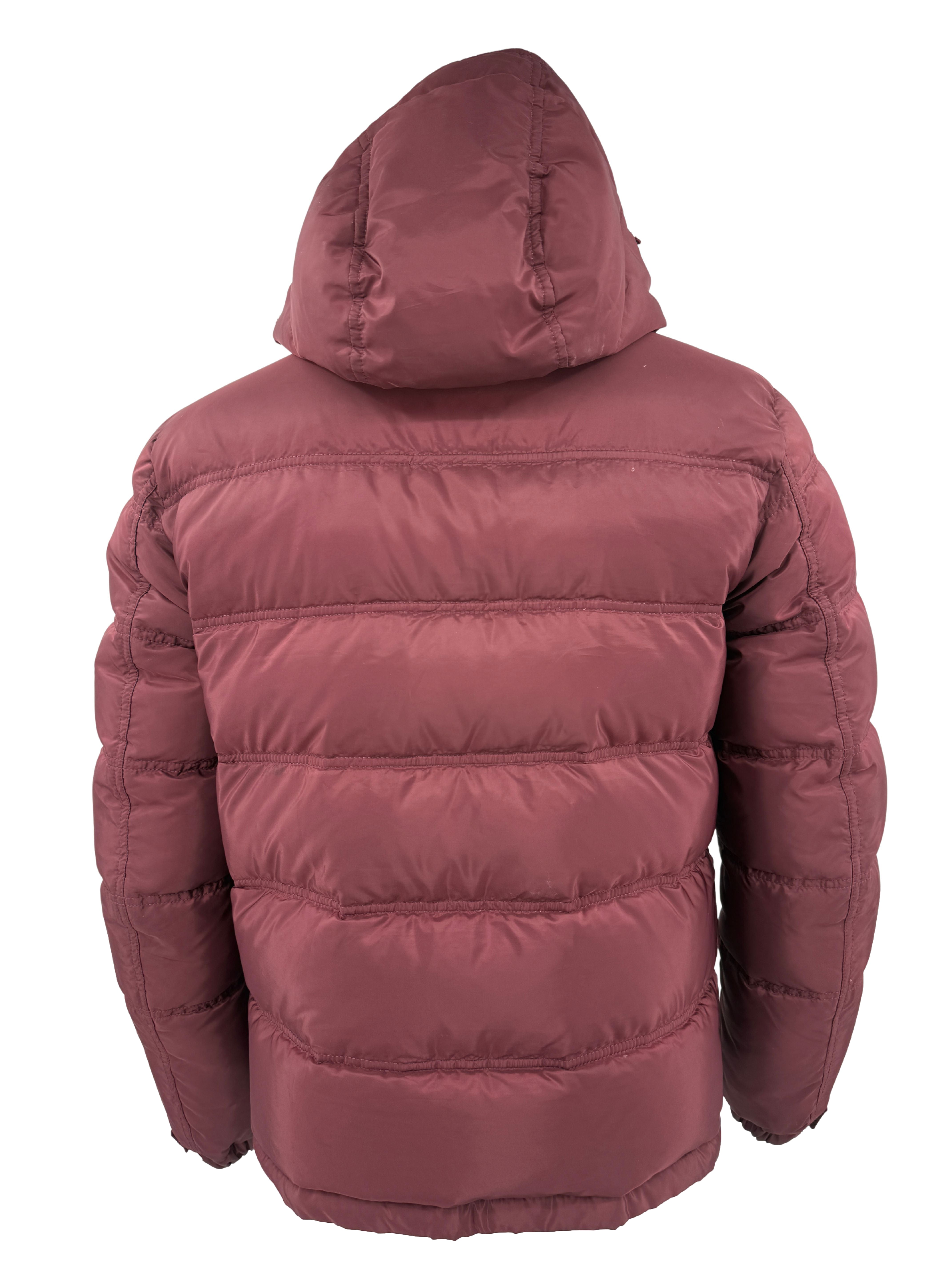 Prada Plaque Down Jacket - Burgundy
