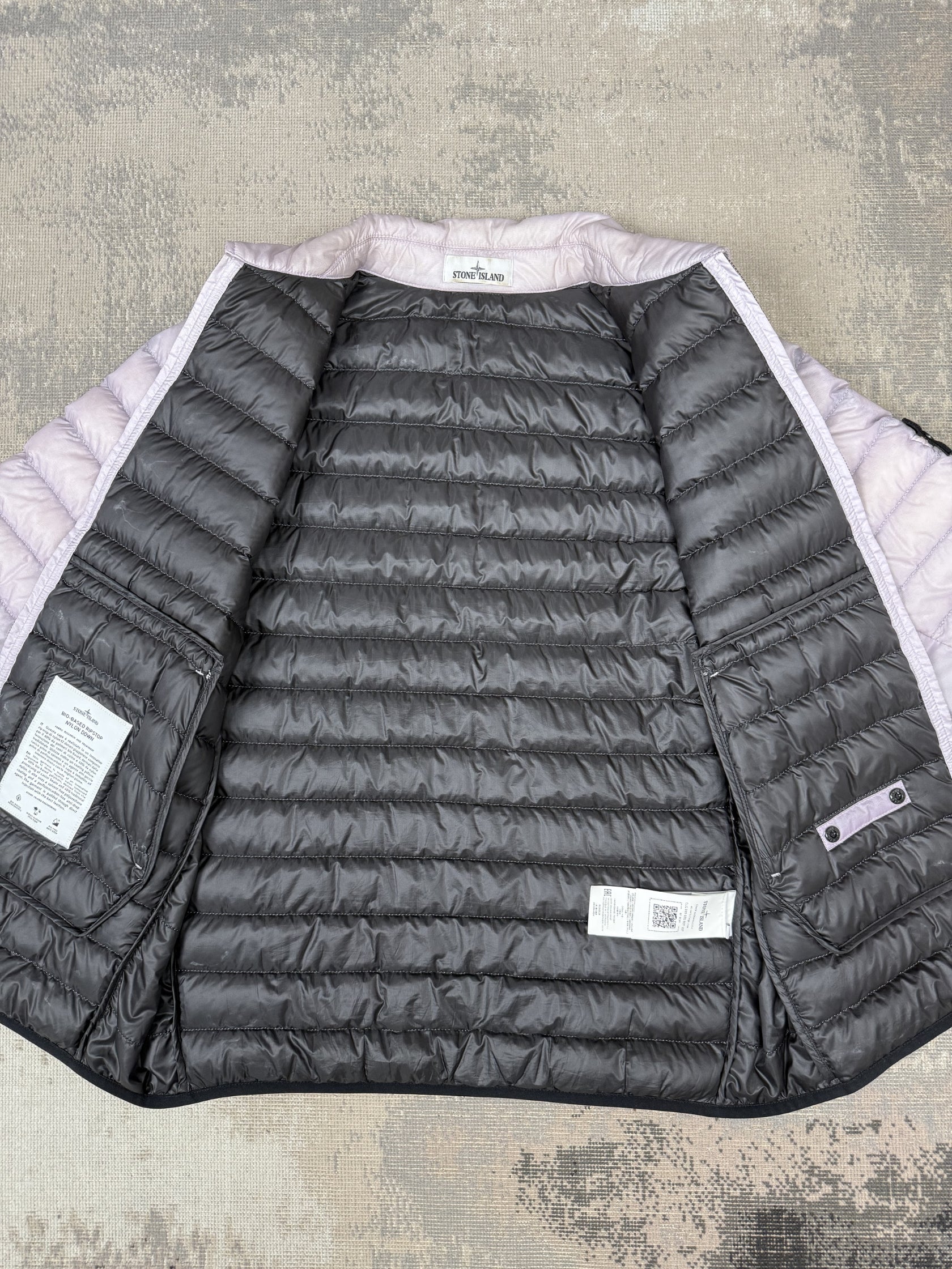 Store Island Bio-Based Ripstop Nylon Down Quilted Overshirt - Lilac Stone Island