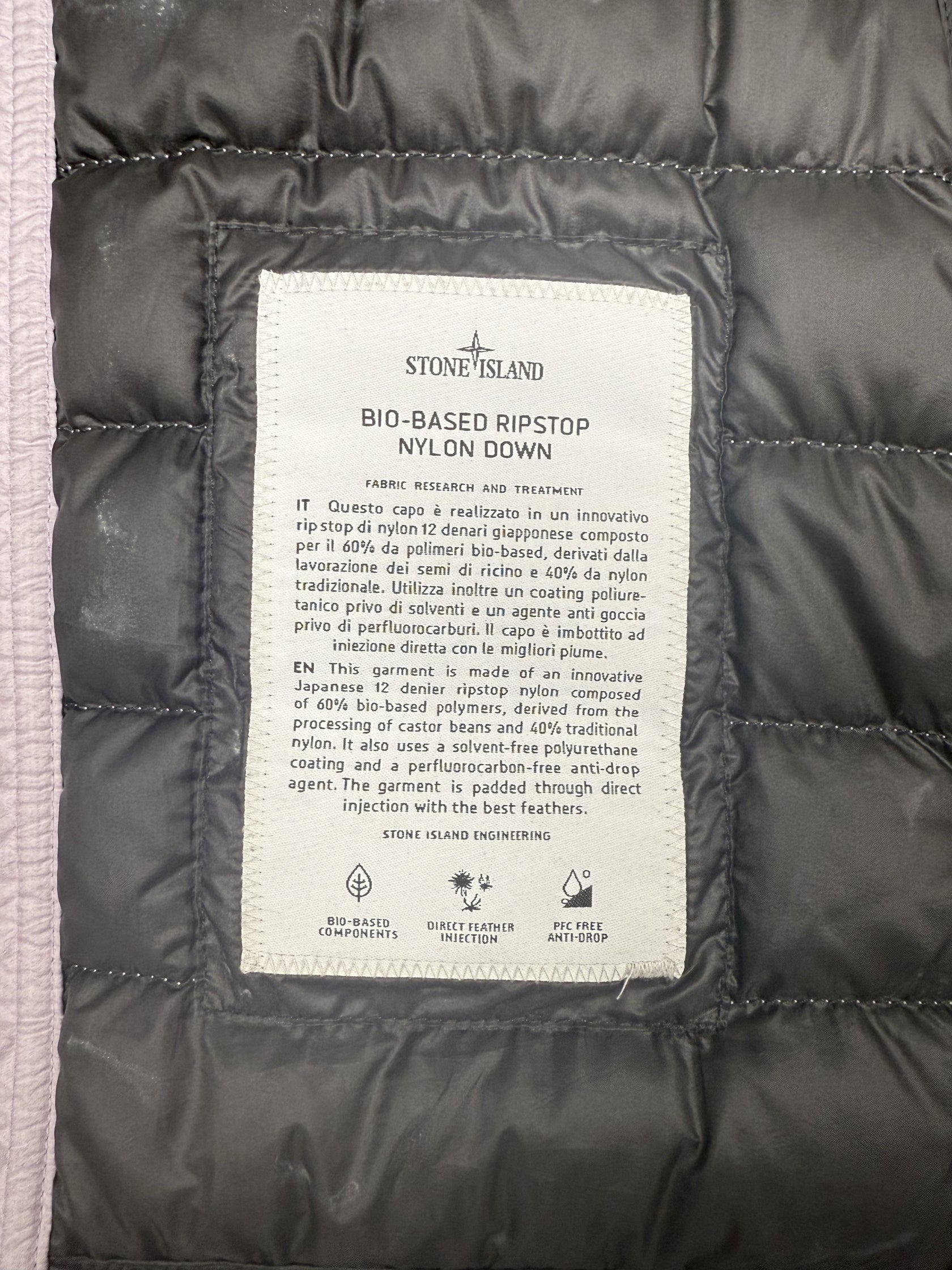 Store Island Bio-Based Ripstop Nylon Down Quilted Overshirt - Lilac Stone Island