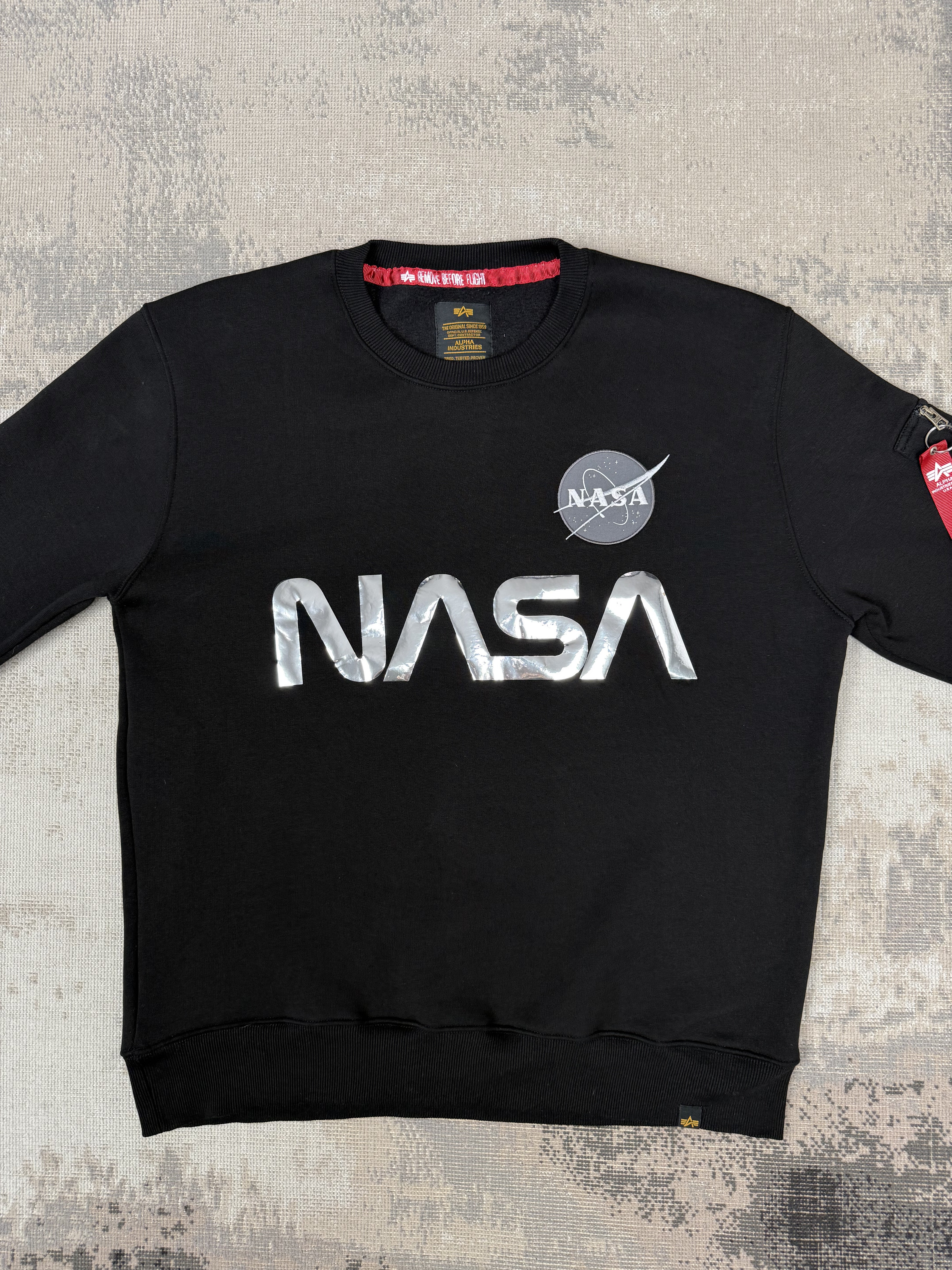 Alpha Industries NASA Reflective Sweatshirt - Black Alpha Industries