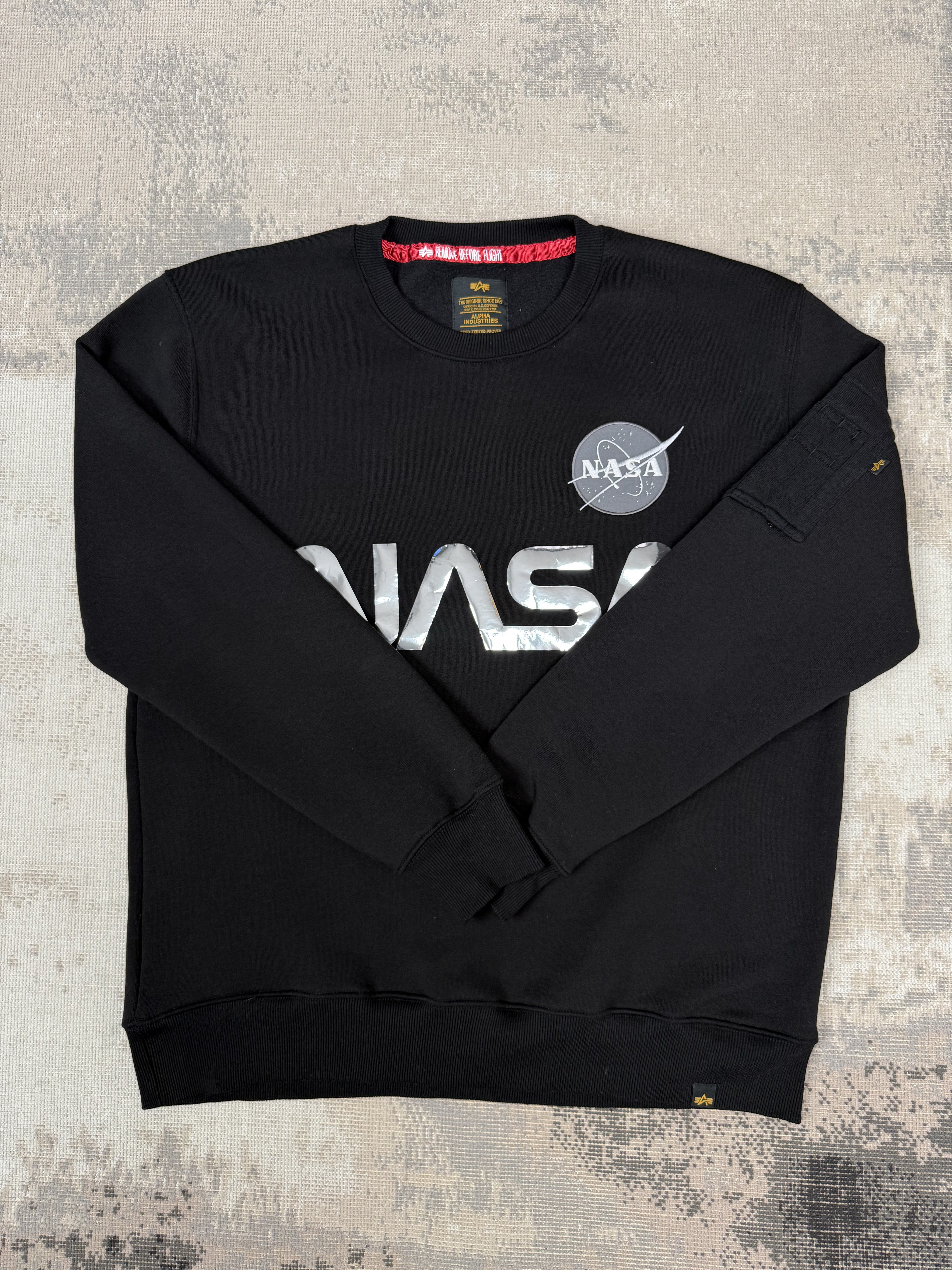 Alpha Industries NASA Reflective Sweatshirt - Black Alpha Industries