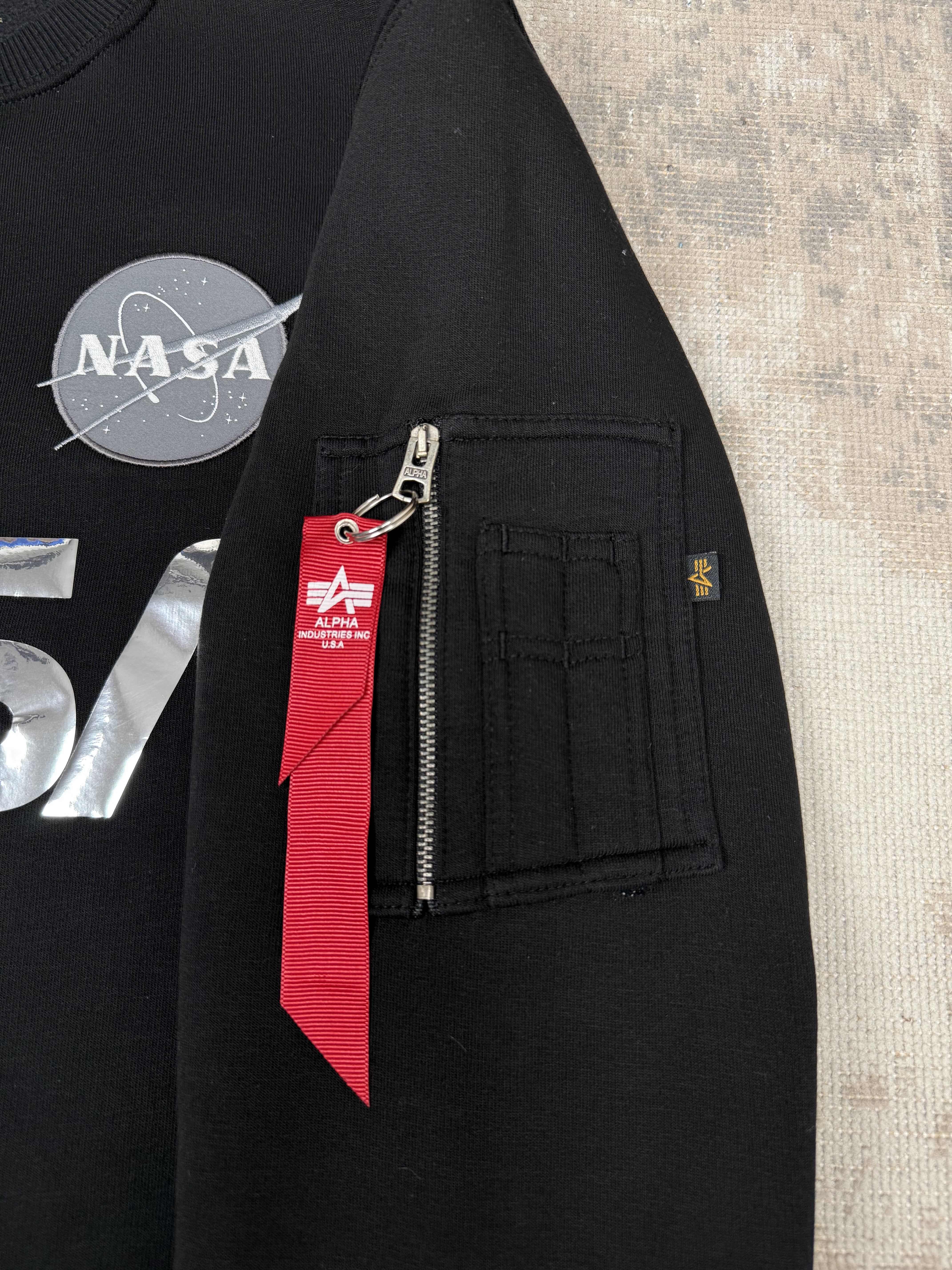 Alpha Industries NASA Reflective Sweatshirt - Black Alpha Industries