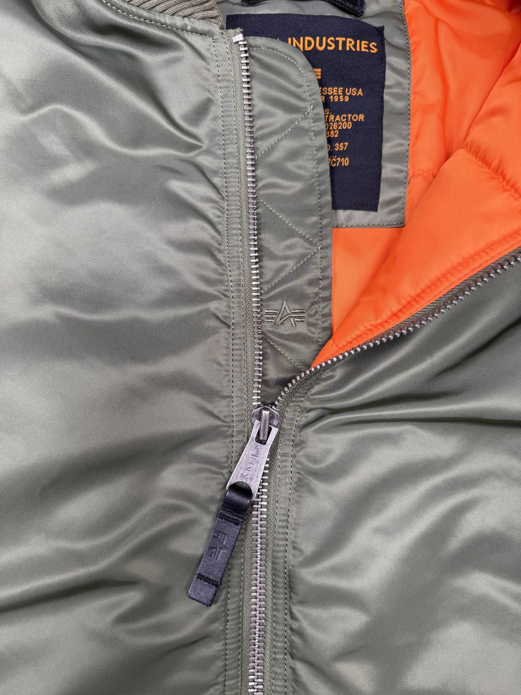 Alpha Industries MA-1 VF 59 Long Flight Jacket - Sage Green Alpha Industries
