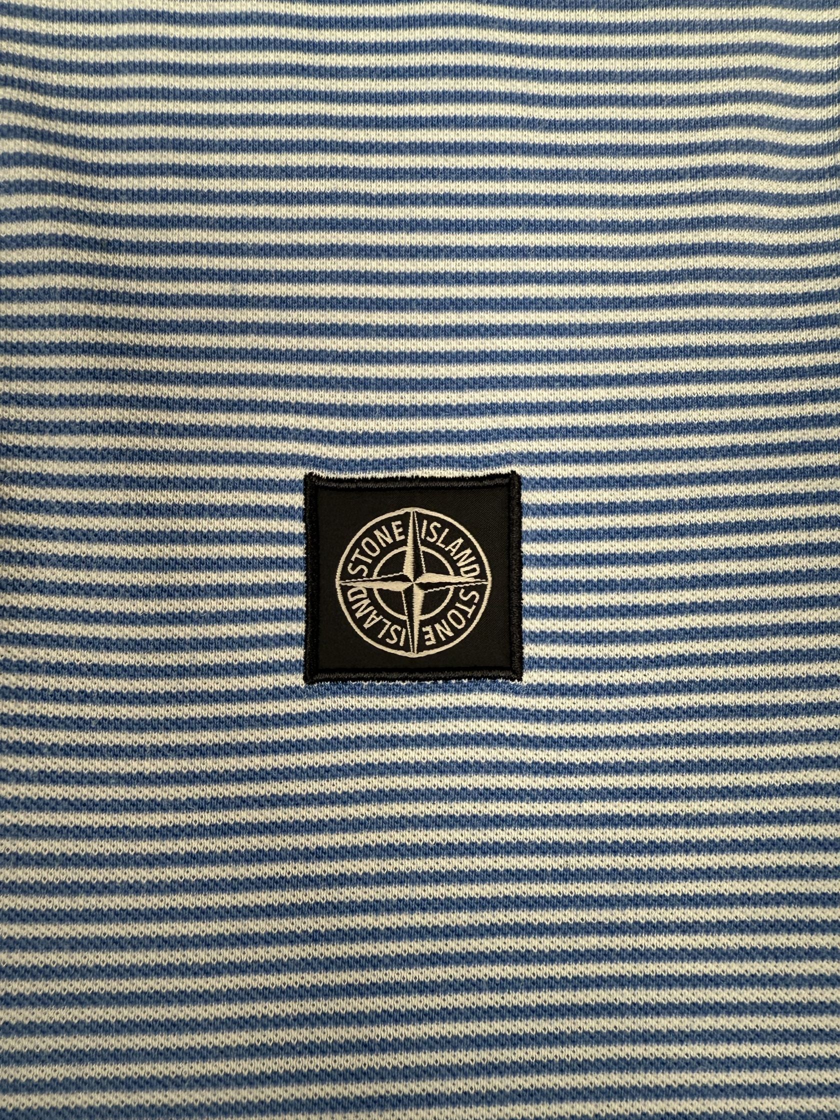 Stone Island Compass Striped Polo - Blue Stone Island