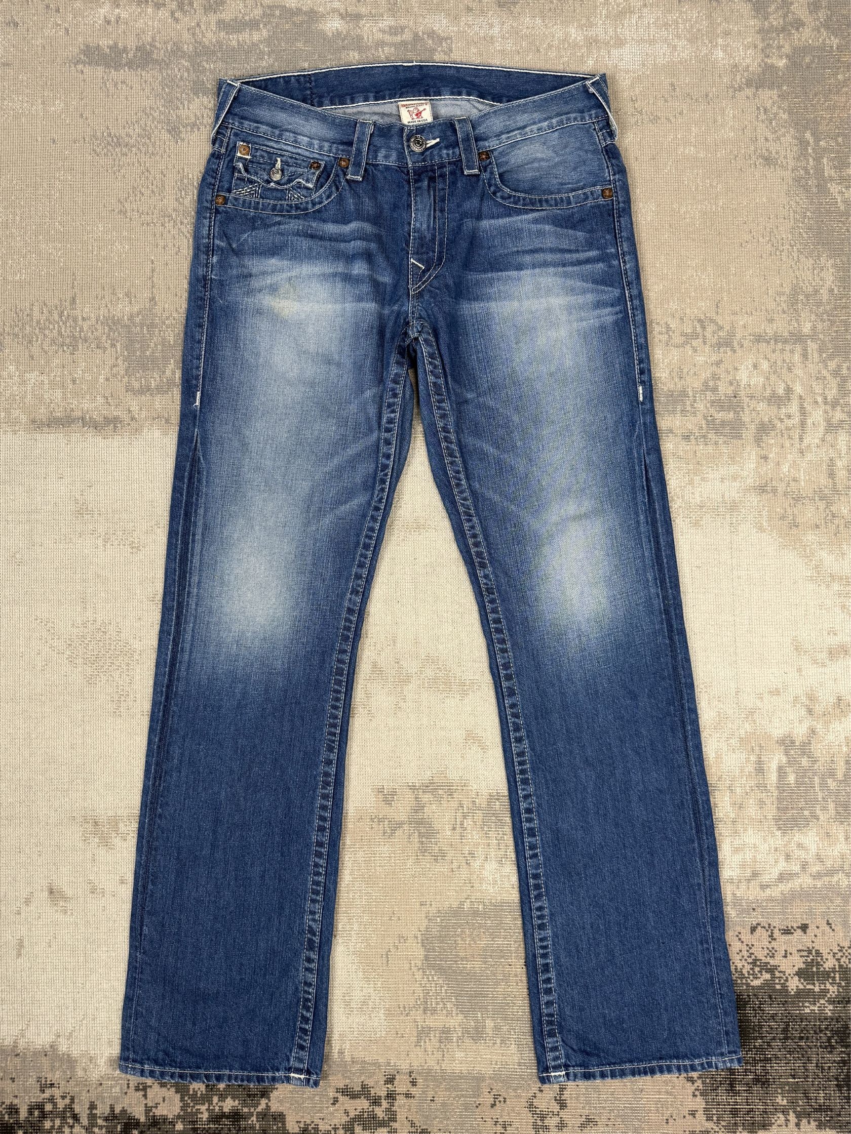True Religion Horseshoe Straight Jeans - Blue Denim True Religion