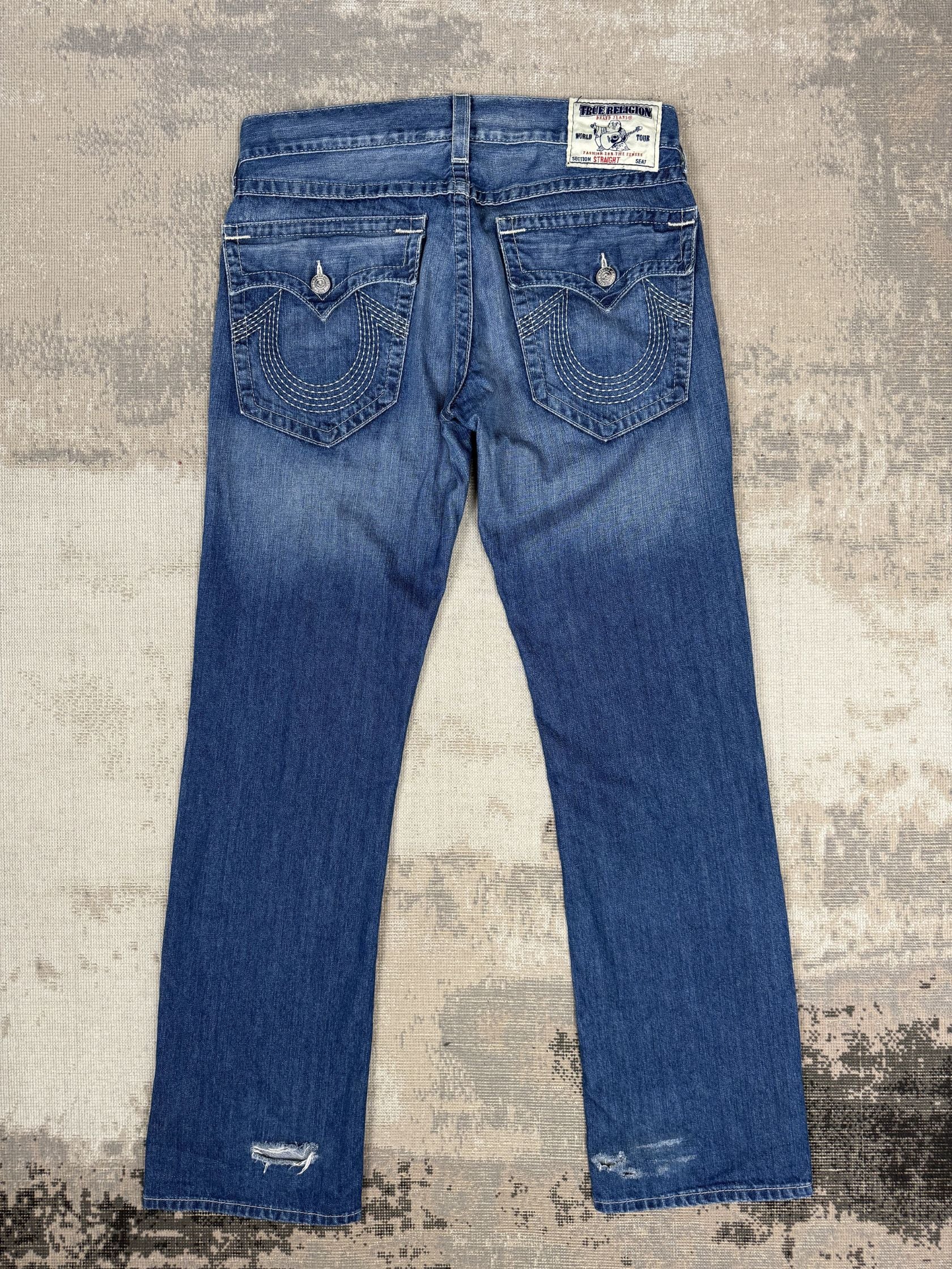 True Religion Horseshoe Straight Jeans - Blue Denim True Religion