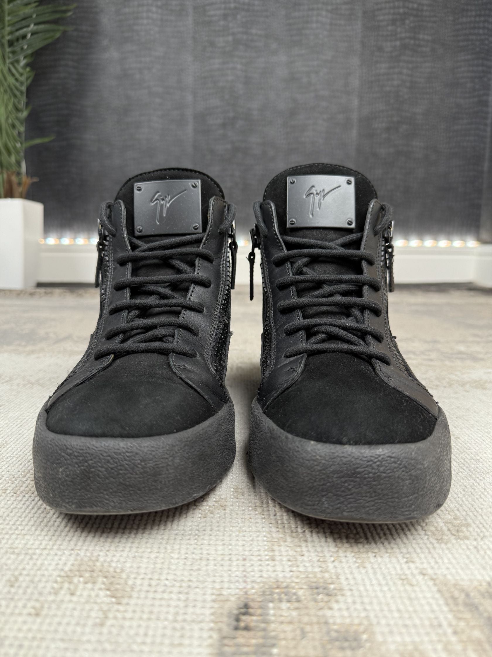 Giuseppe Zanotti Kriss Suede & Leather High-Top Trainers - Black Giuseppe Zanotti
