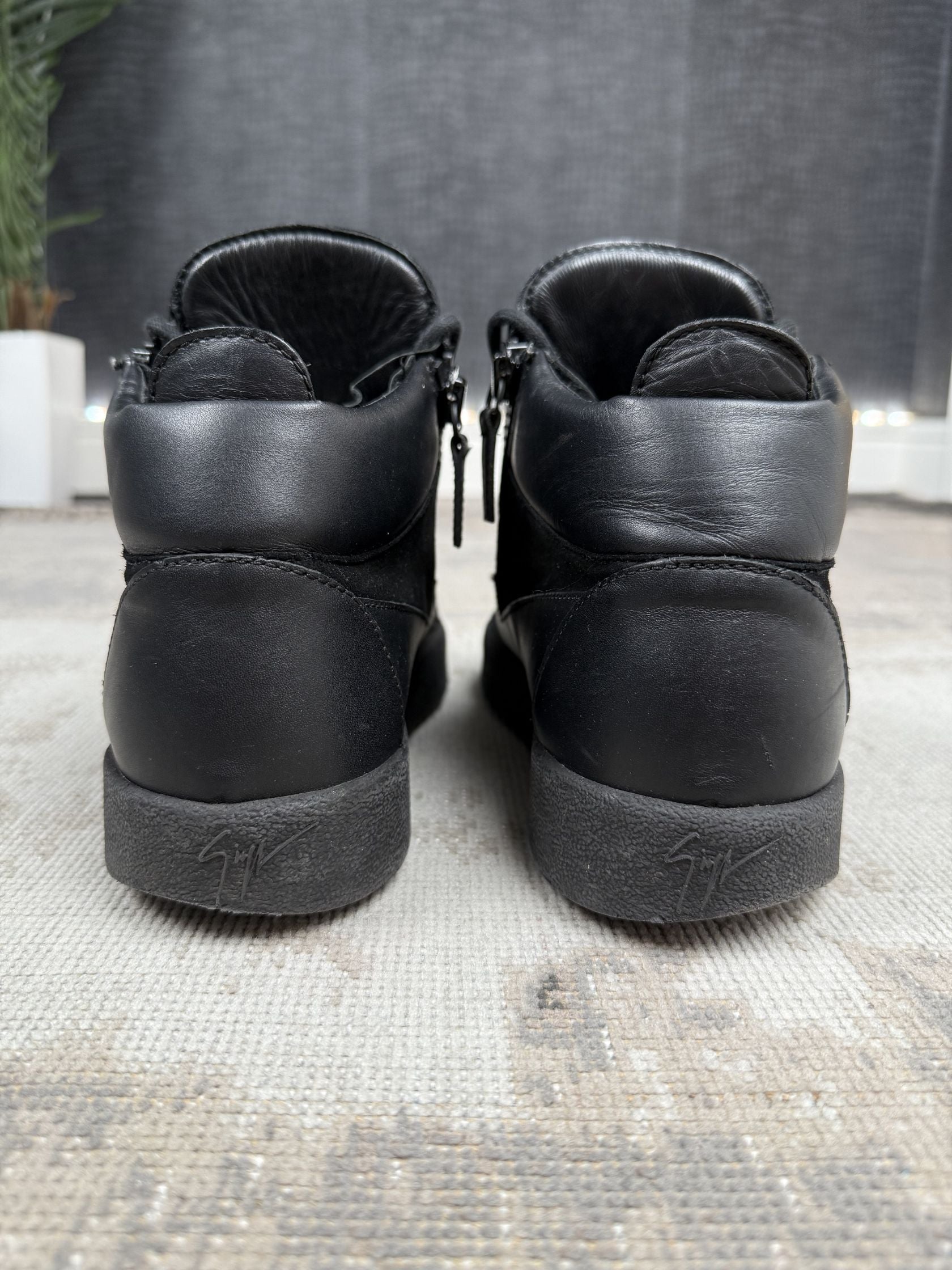 Giuseppe Zanotti Kriss Suede & Leather High-Top Trainers - Black Giuseppe Zanotti