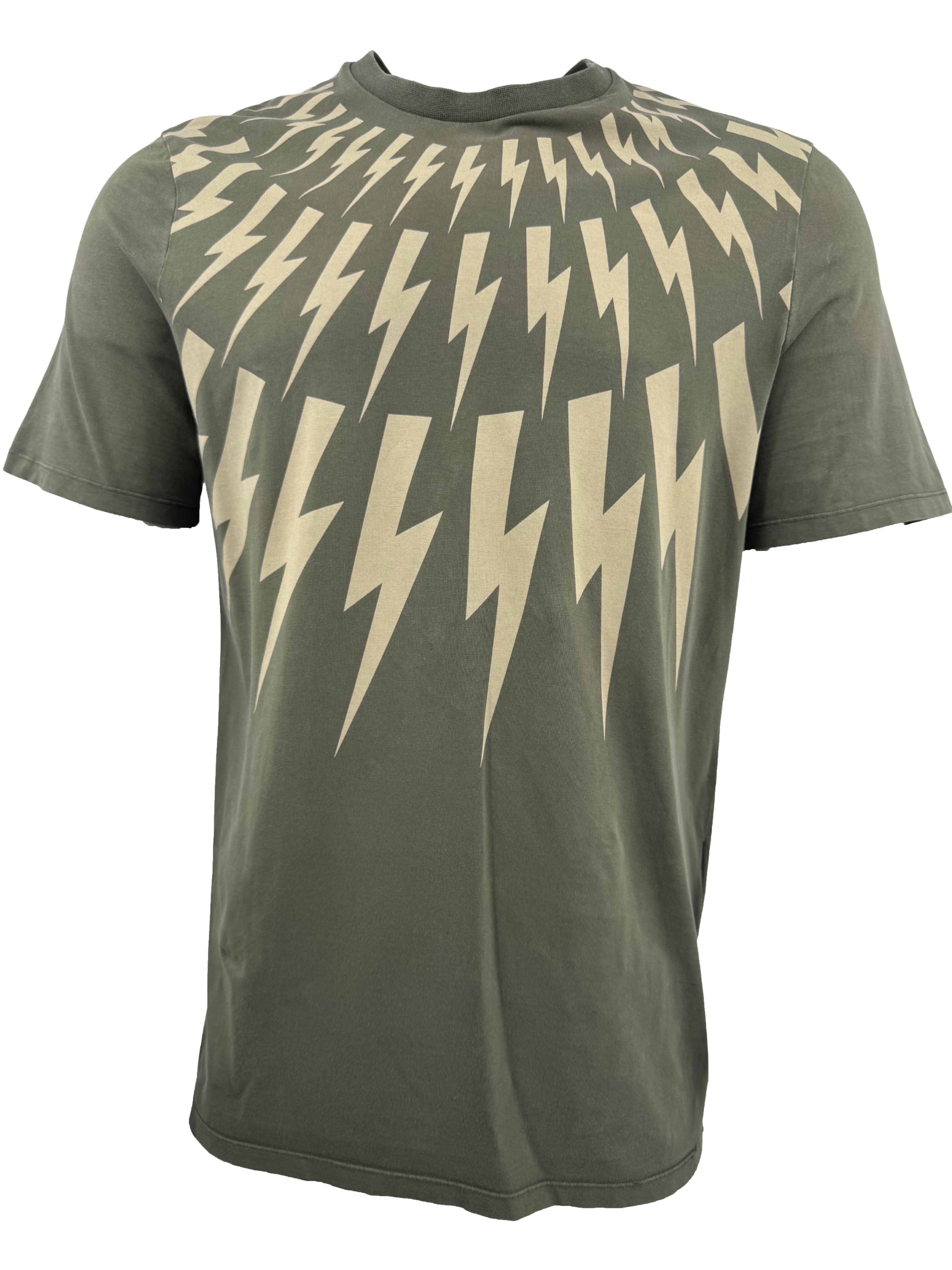 Neil Barrett Lighting Bolt T-Shirt - Khaki Neil Barrett