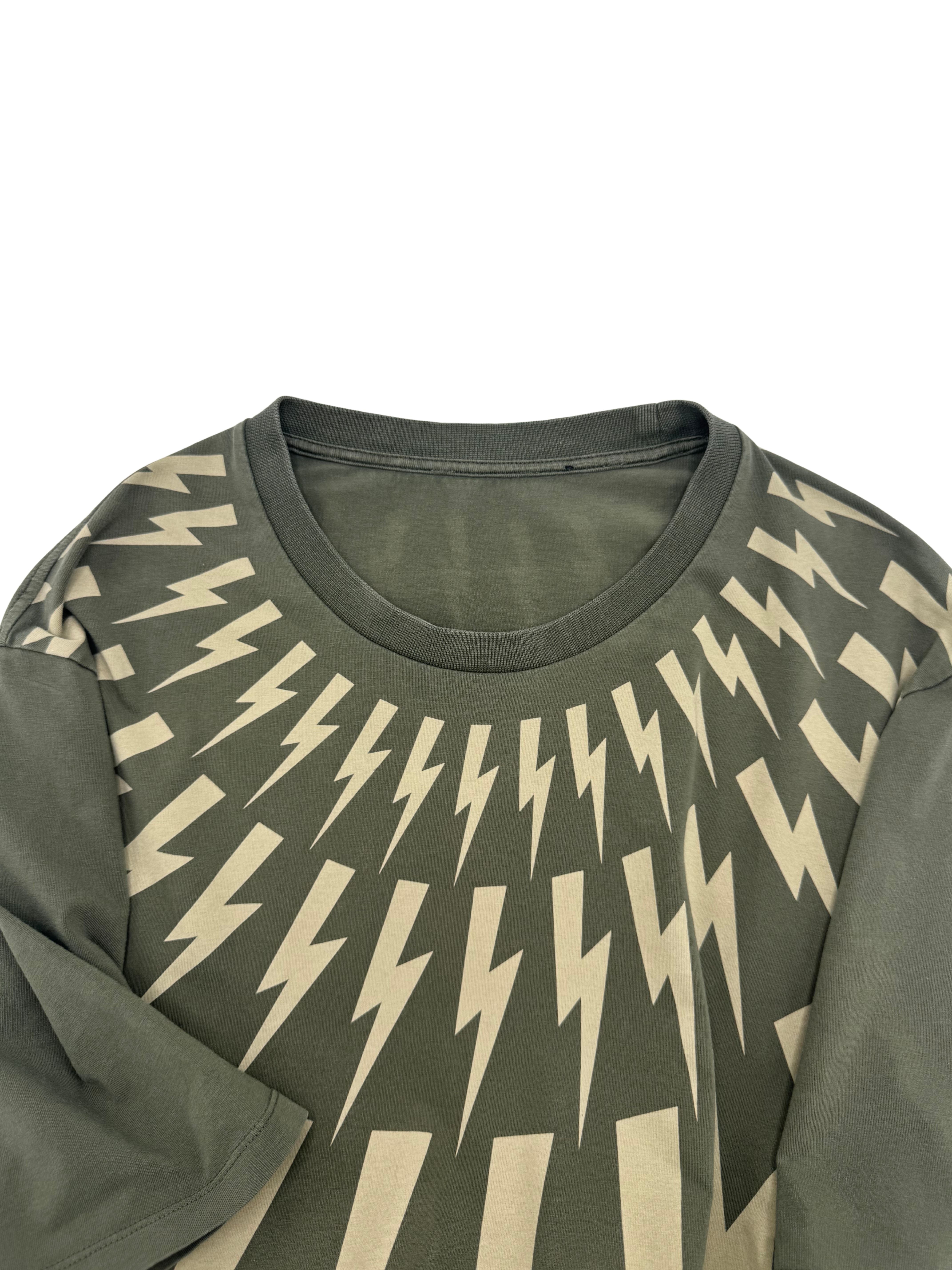Neil Barrett Lighting Bolt T-Shirt - Khaki Neil Barrett