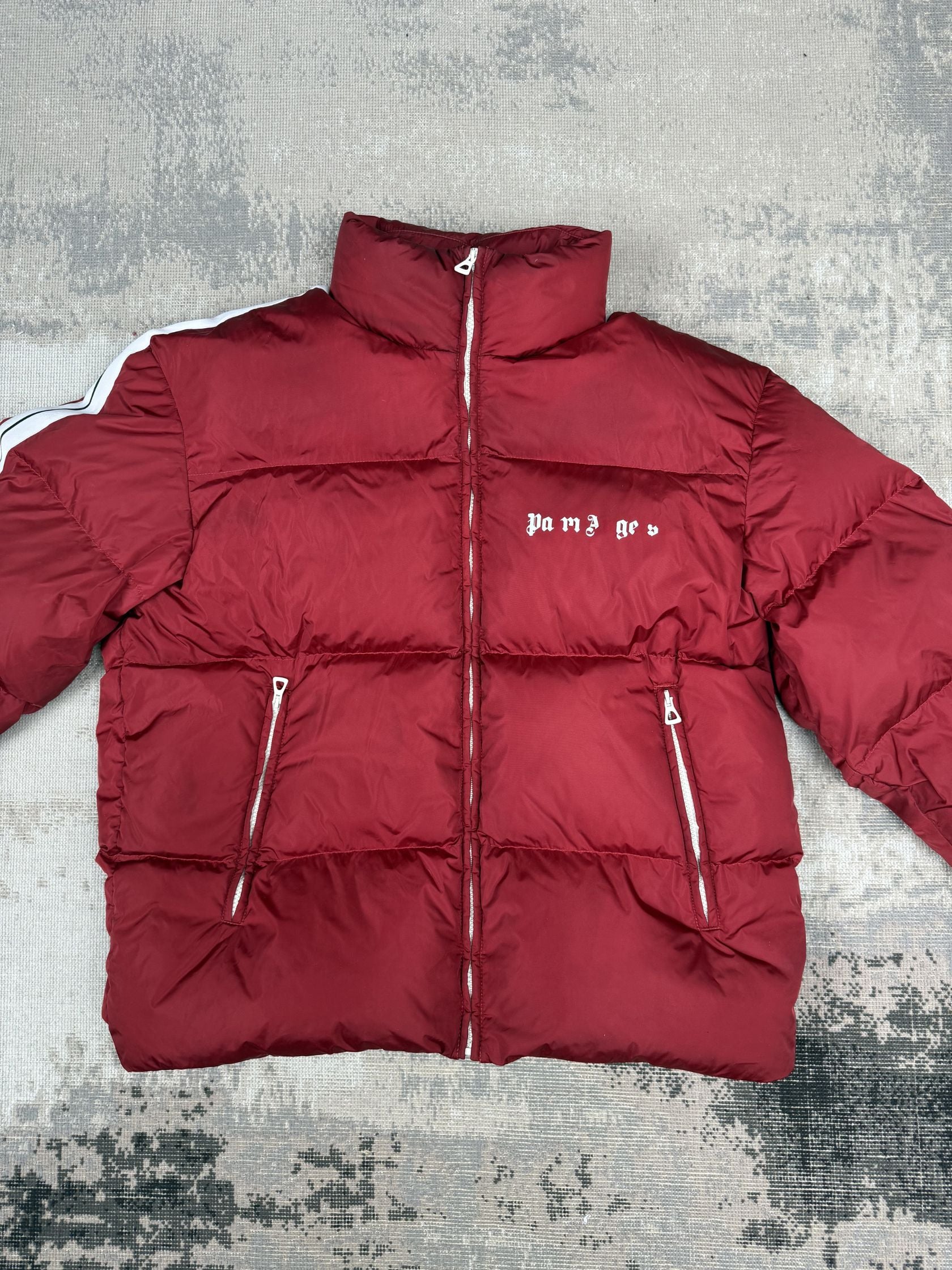 Palm Angels Track Puffer Jacket- Red Palm Angels