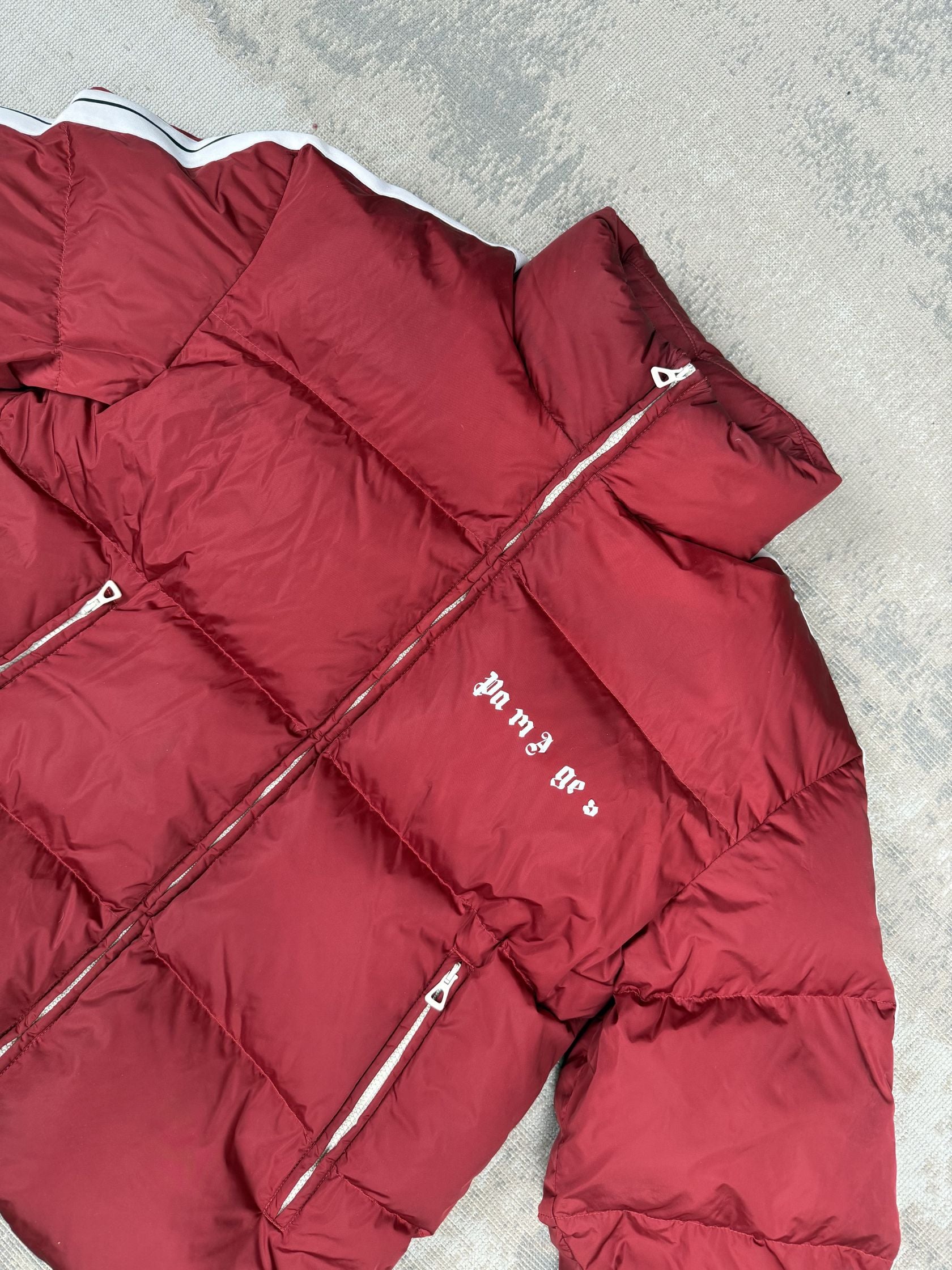 Palm Angels Track Puffer Jacket- Red Palm Angels