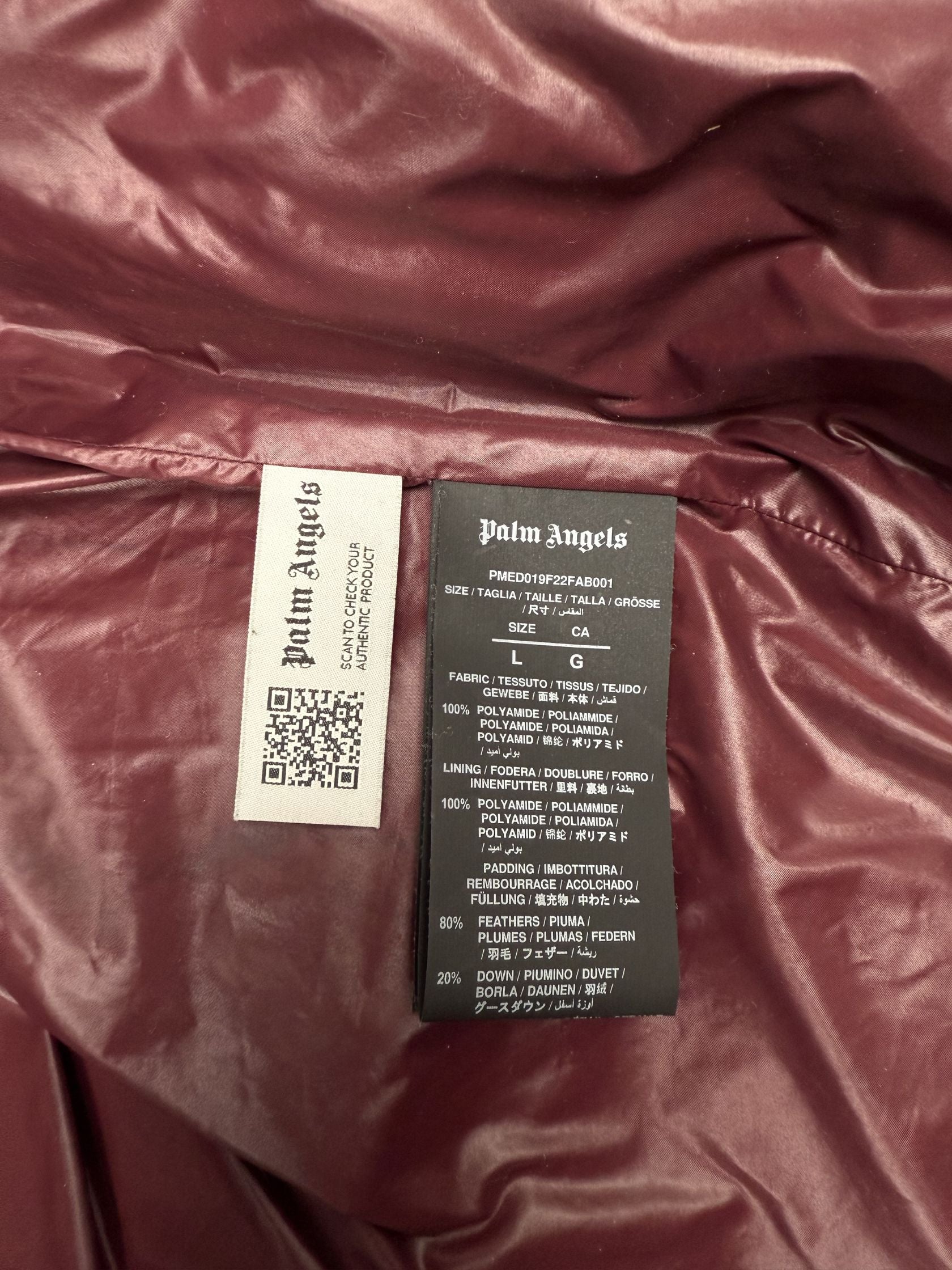 Palm Angels Track Puffer Jacket- Red Palm Angels